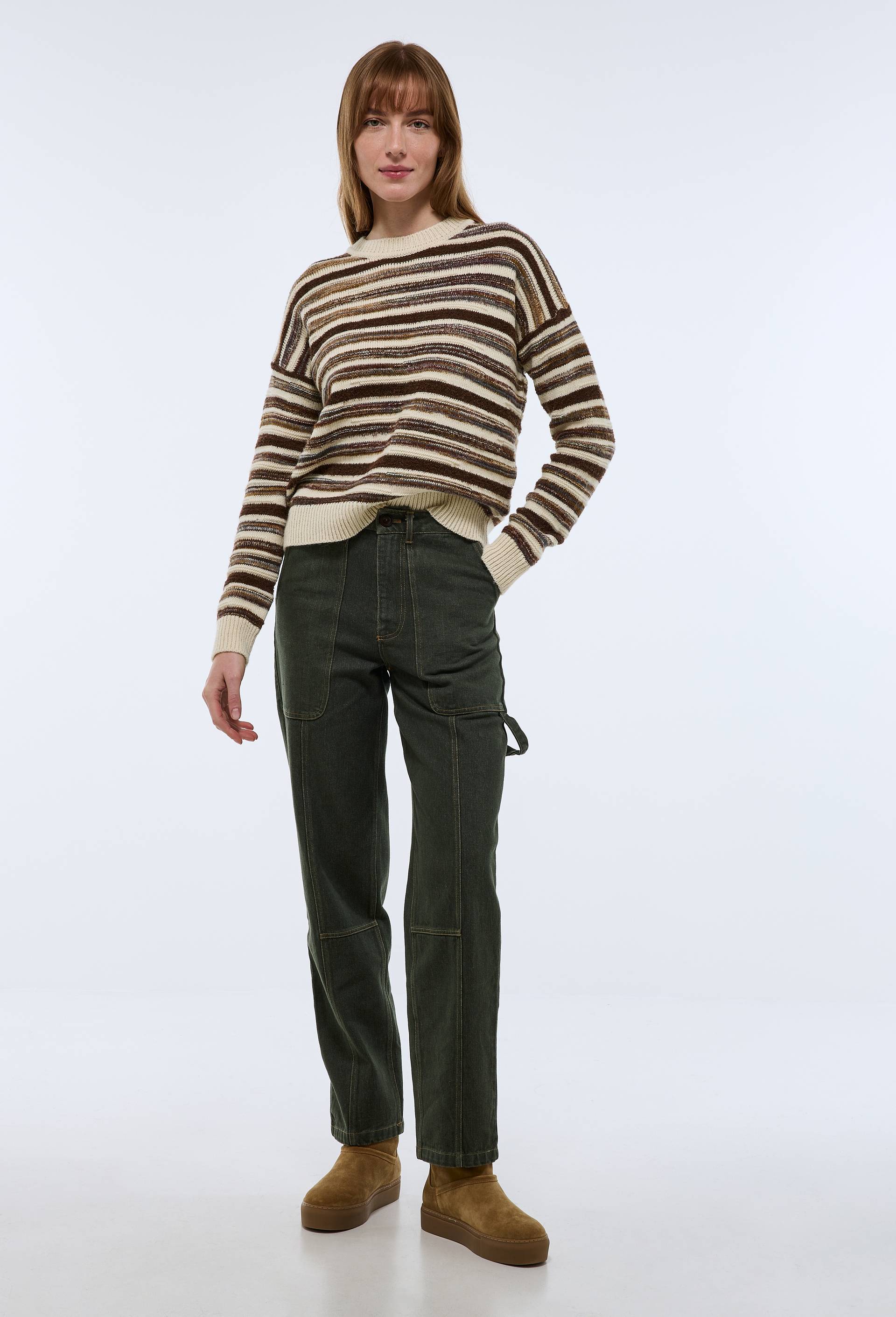 Pantalon en coton poches cargo, Vert fonc&eacute;, large image number 0