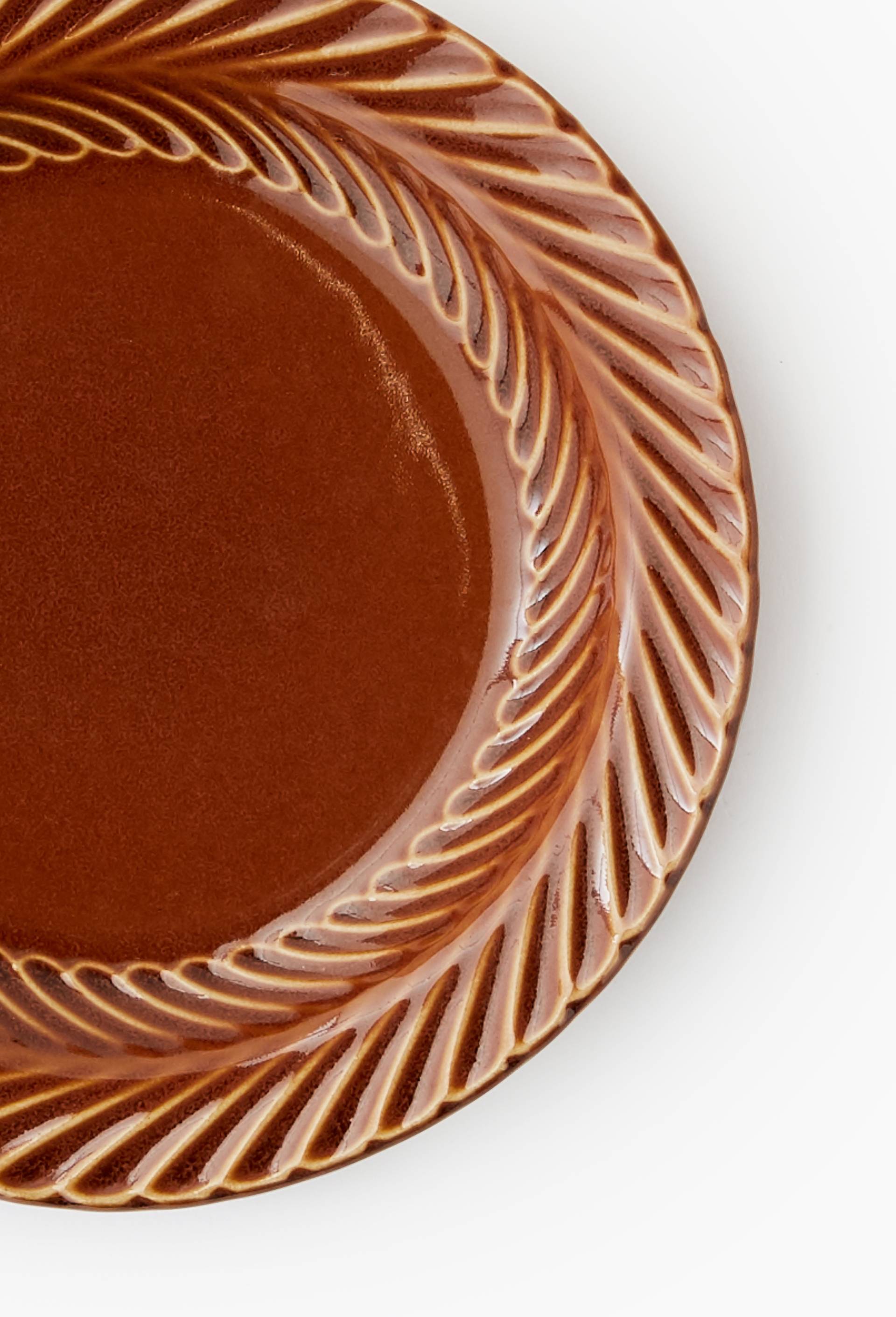 Assiette à pain finition relief motif feuillage, 15cm JAUNE MONOPRIX