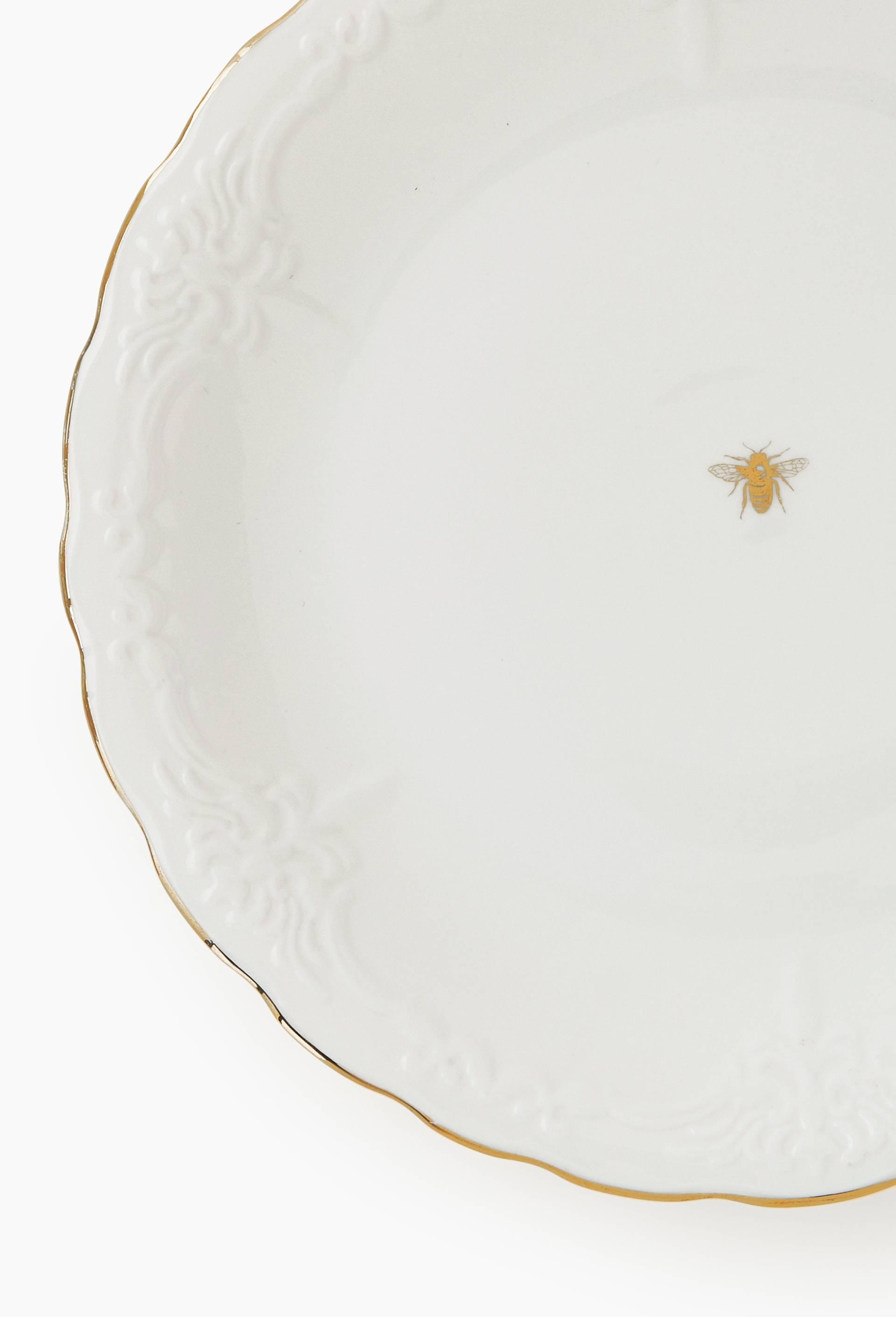 Assiette plate finition imprim&eacute;e, 27cm, Or, large image number 1