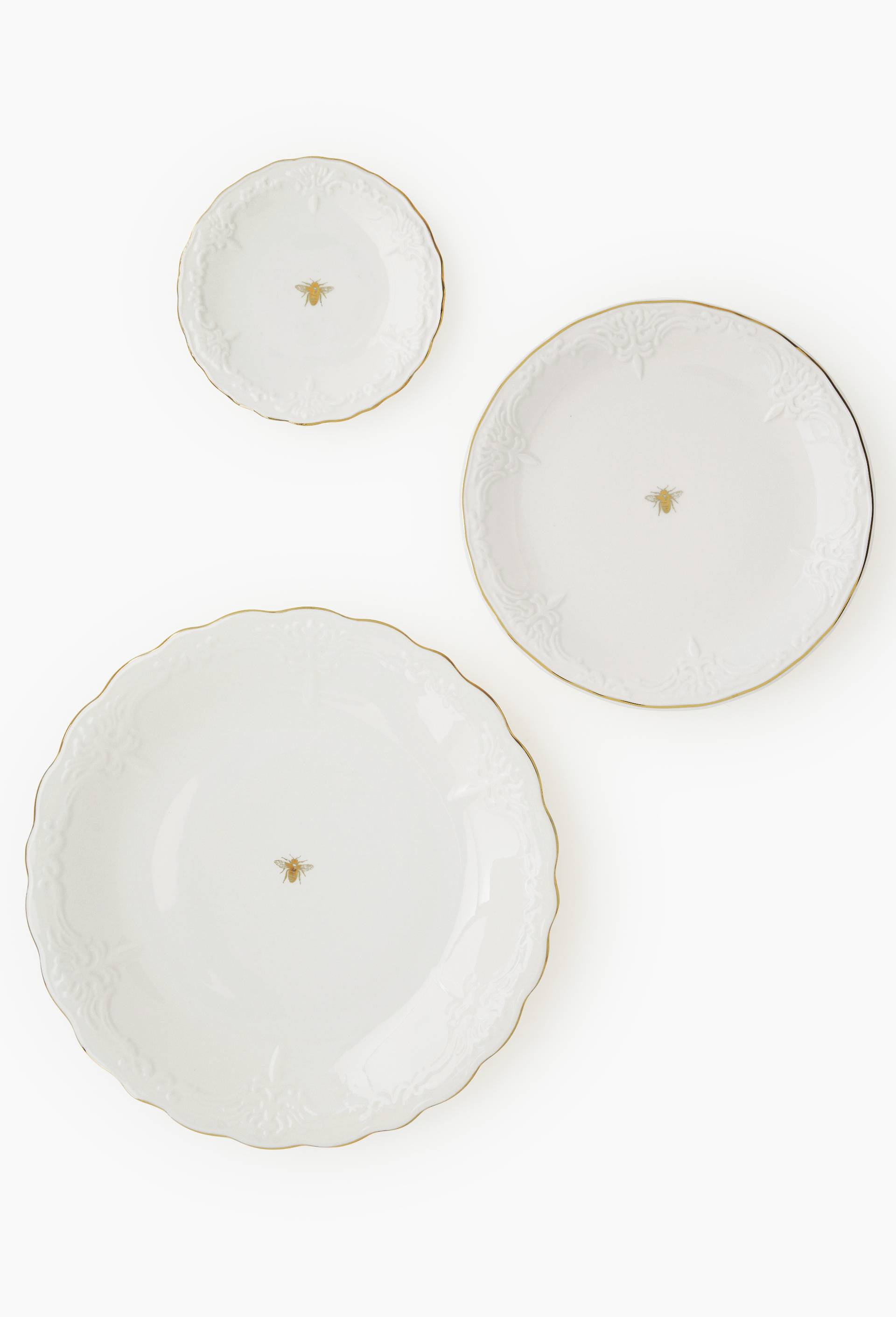 Assiette plate finition imprim&eacute;e, 27cm, Or, large image number 2