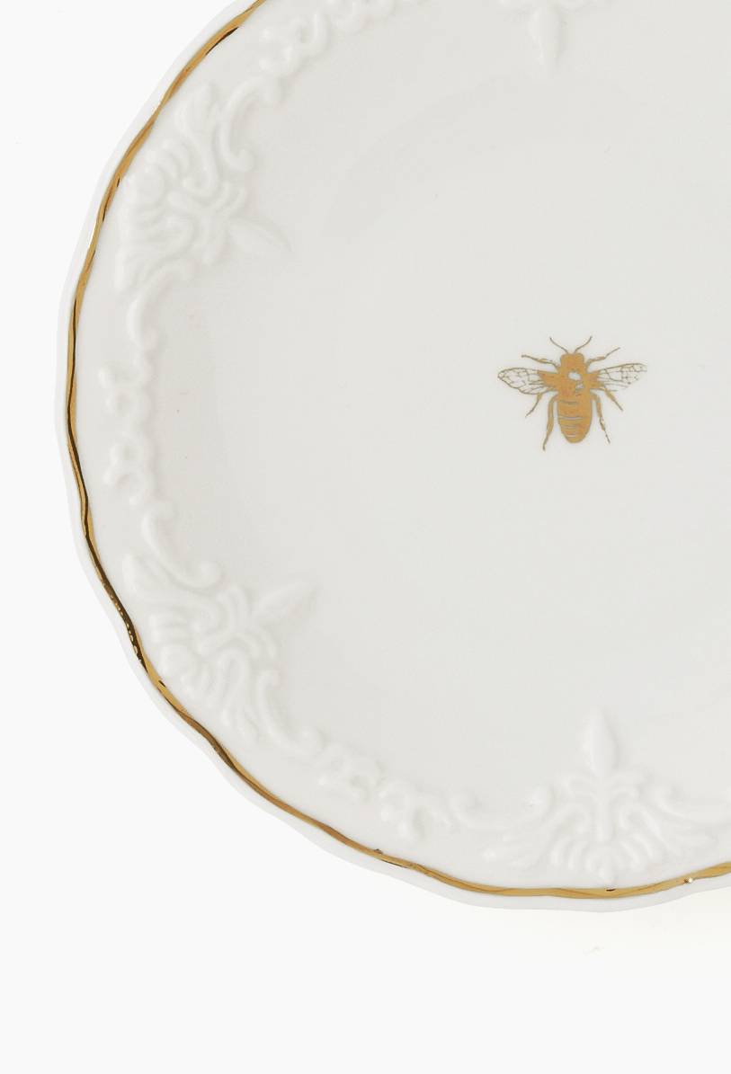 Assiette &agrave; pain finition imprim&eacute;e, 14cm, Or, large image number 2