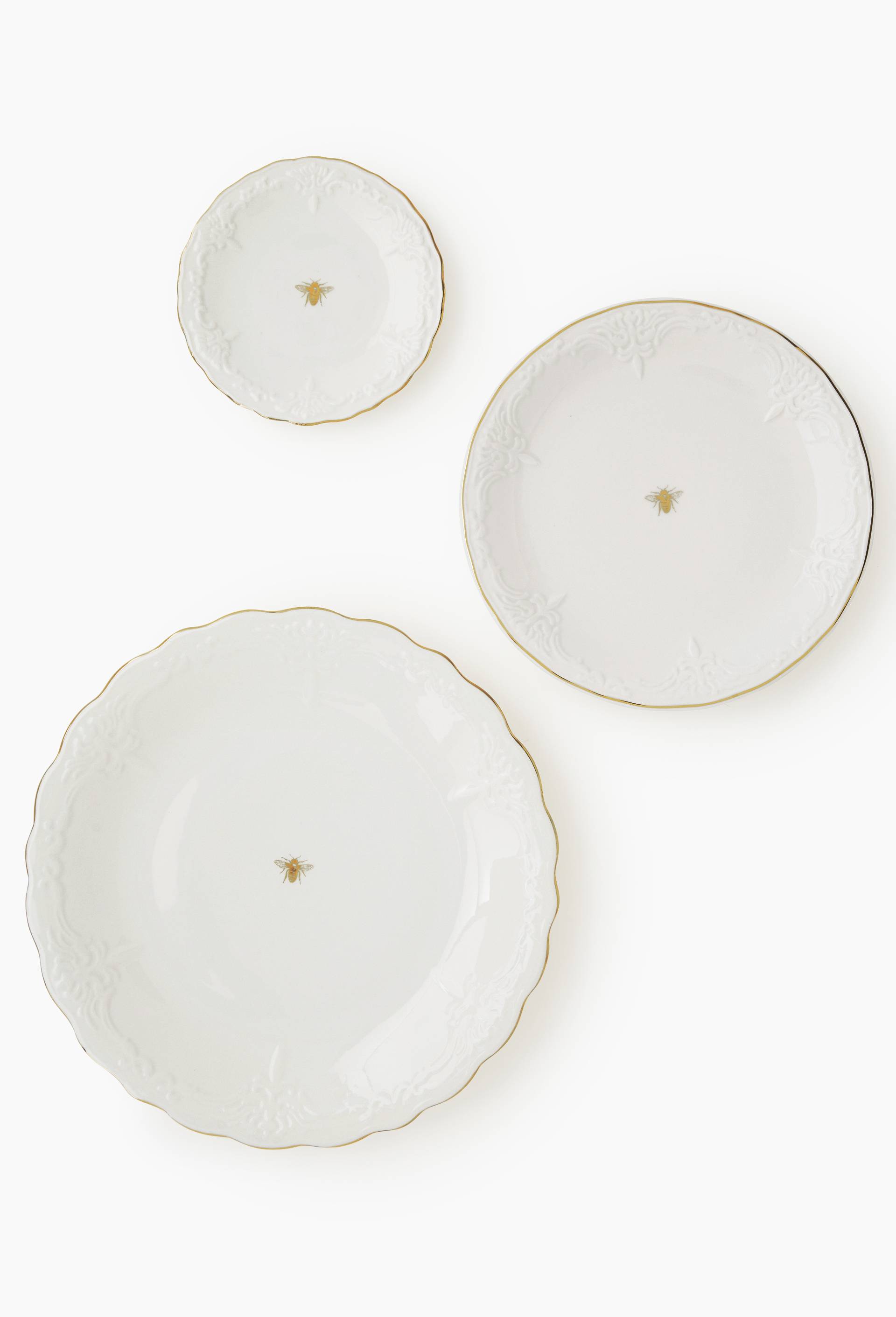 Assiette &agrave; pain finition imprim&eacute;e, 14cm, Or, large image number 3