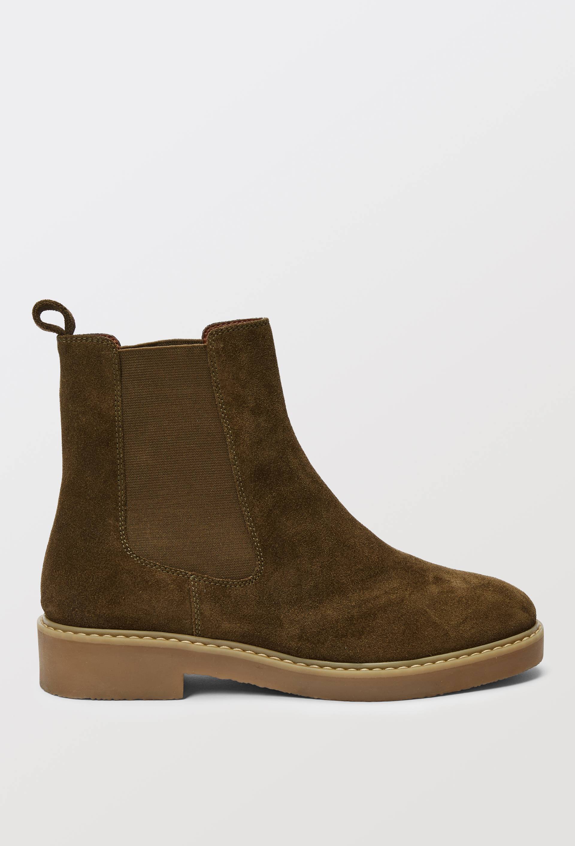Bottines plates, cuir responsable, Vert fonc&eacute;, large image number 1