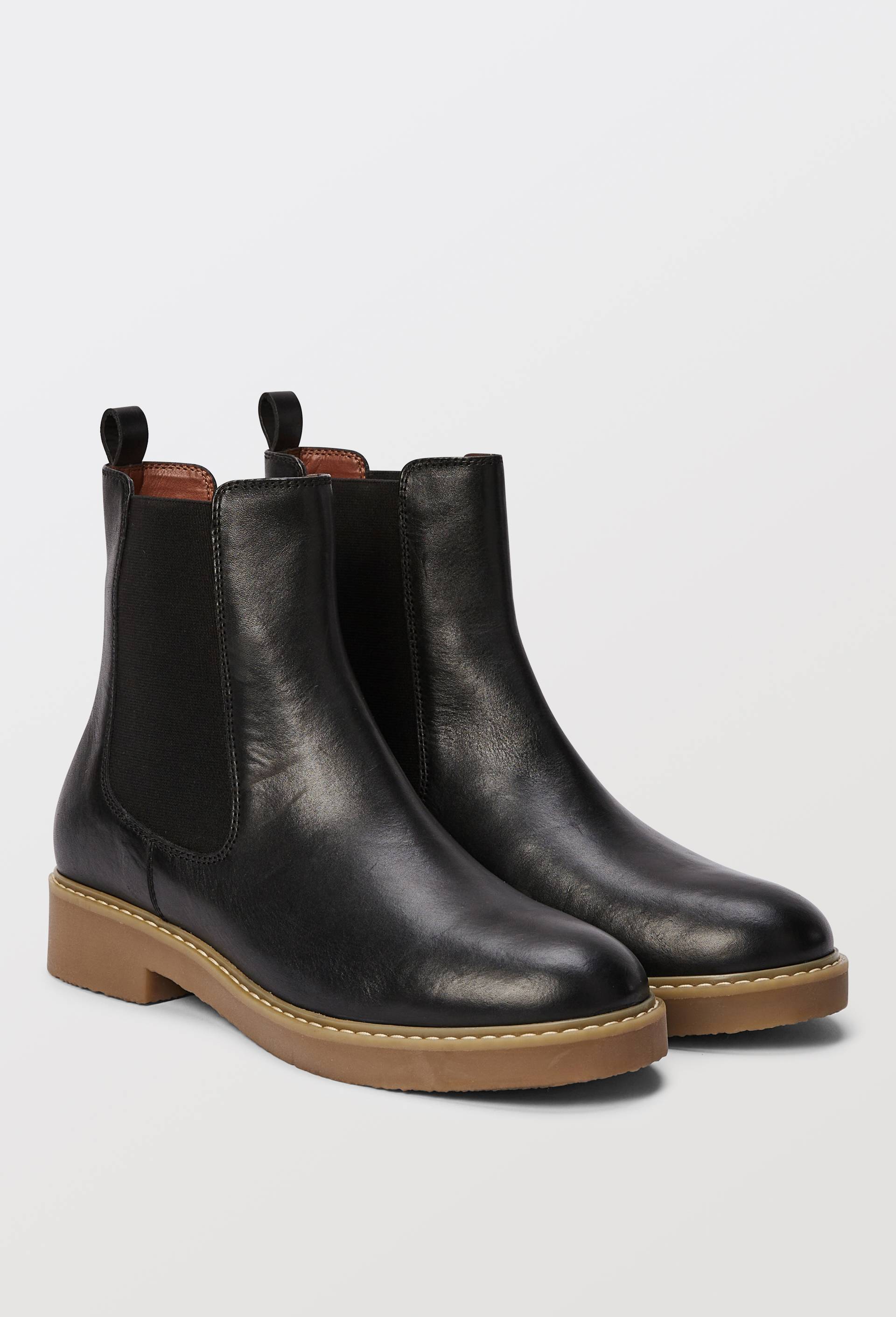 Bottines plates, cuir responsable, Noir, large image number 0