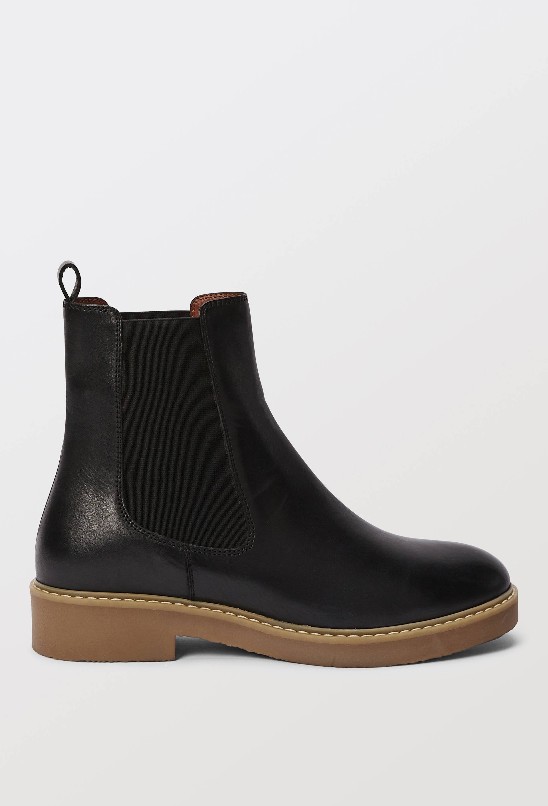 Bottines plates, cuir responsable, Noir, large image number 1