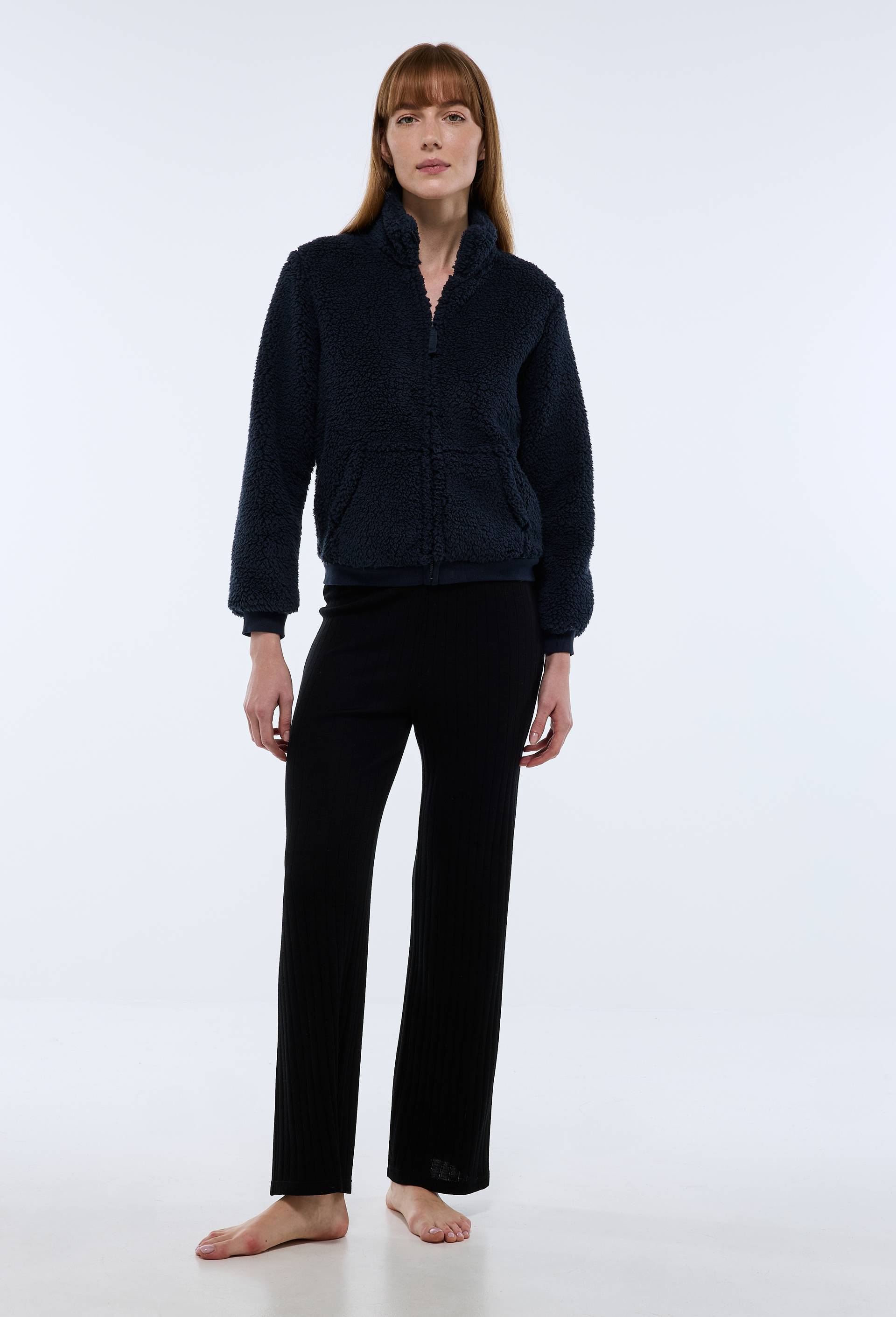 Pantalon uni en laine et soie - MONOPRIX - Modalova