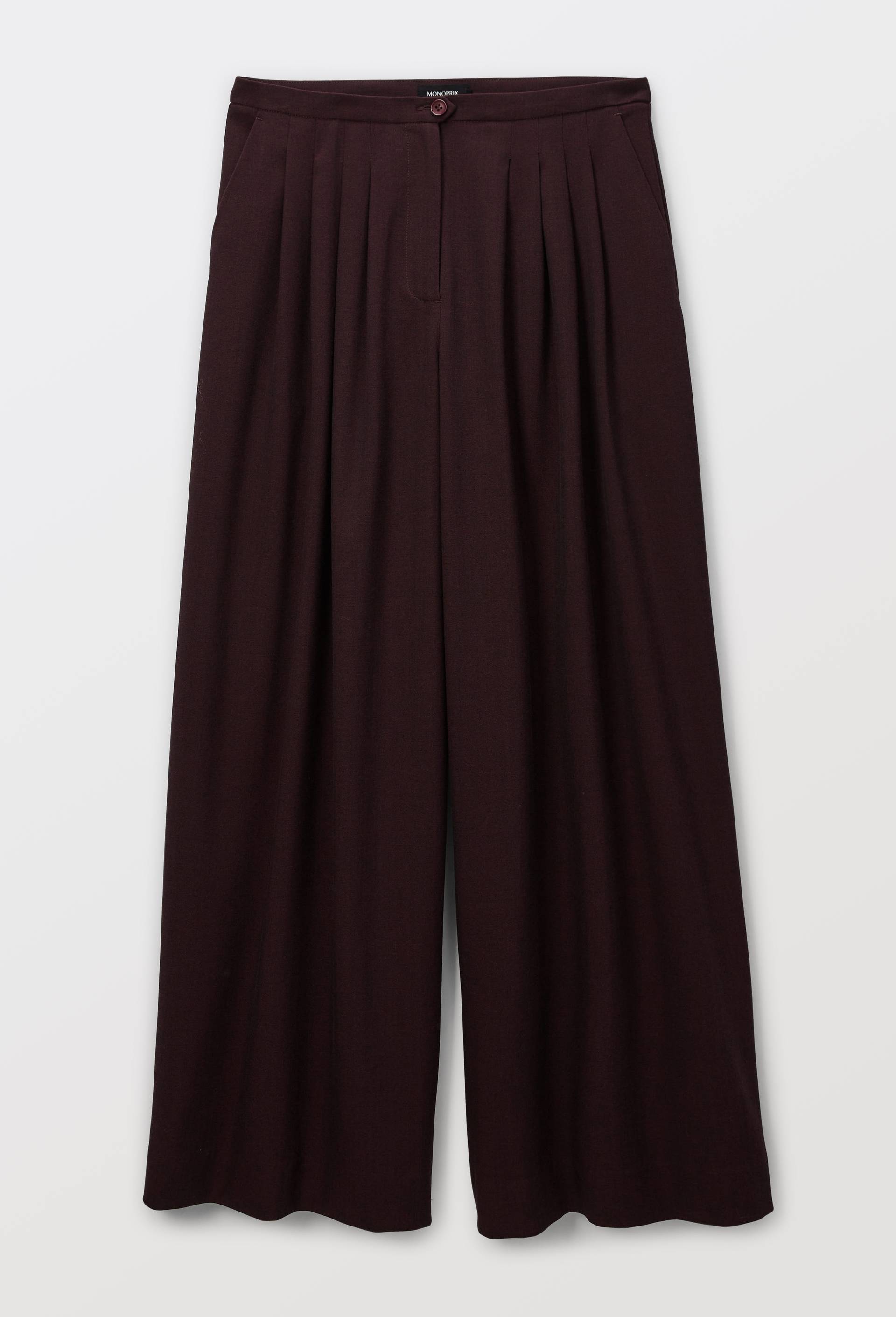 Pantalon large fluide contenant de la laine, Rouge fonc&eacute;, large image number 3.0