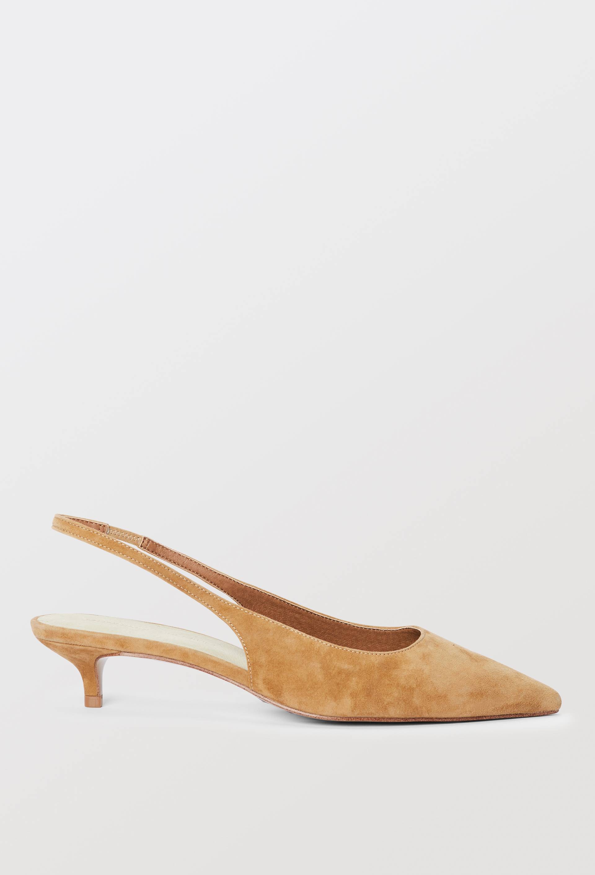 Slingback en cuir velours - MONOPRIX PREMIUM - Modalova