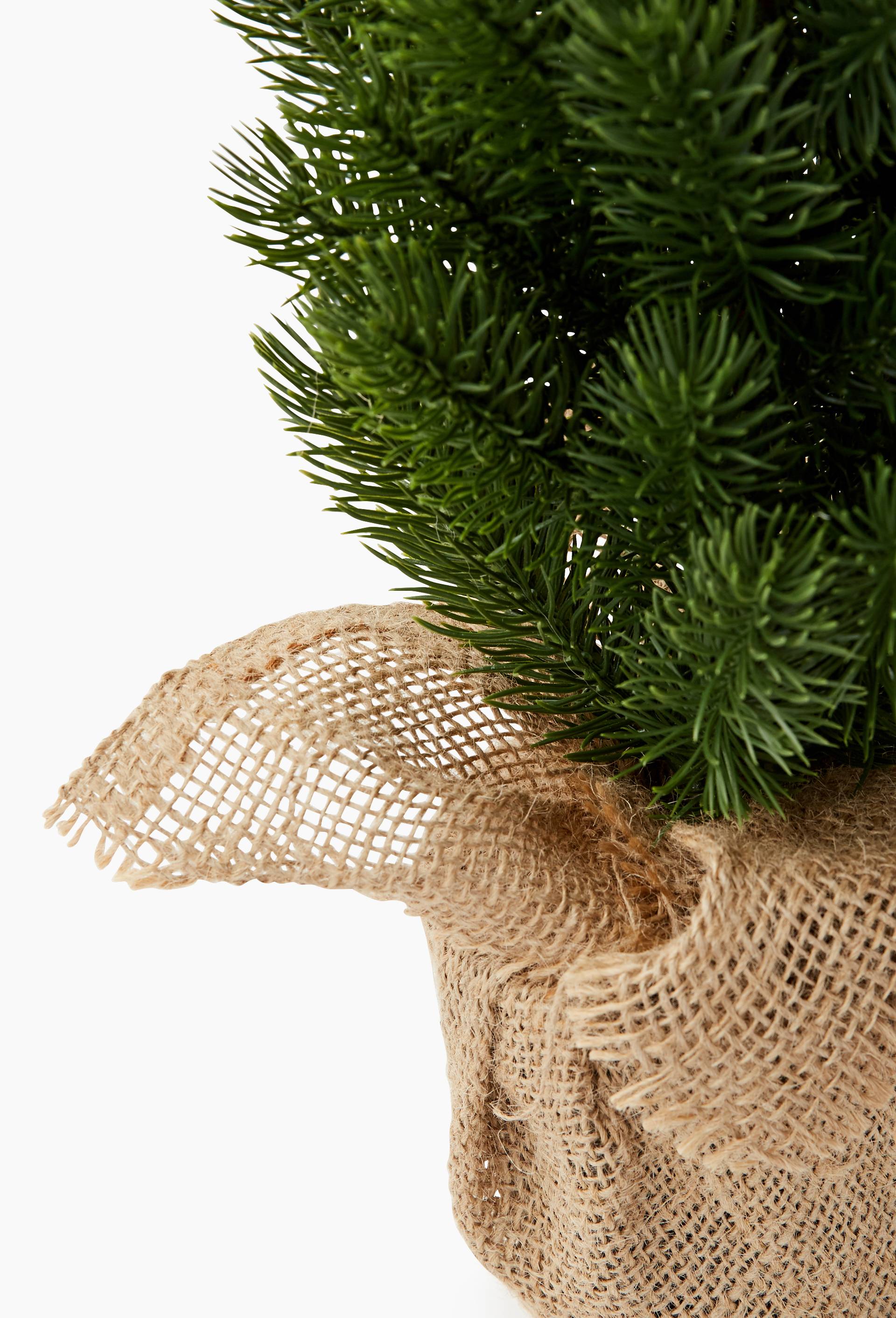 Sapin en plastique avec pot en jute,  14xh58cm, Vert fonc&eacute;, large image number 1