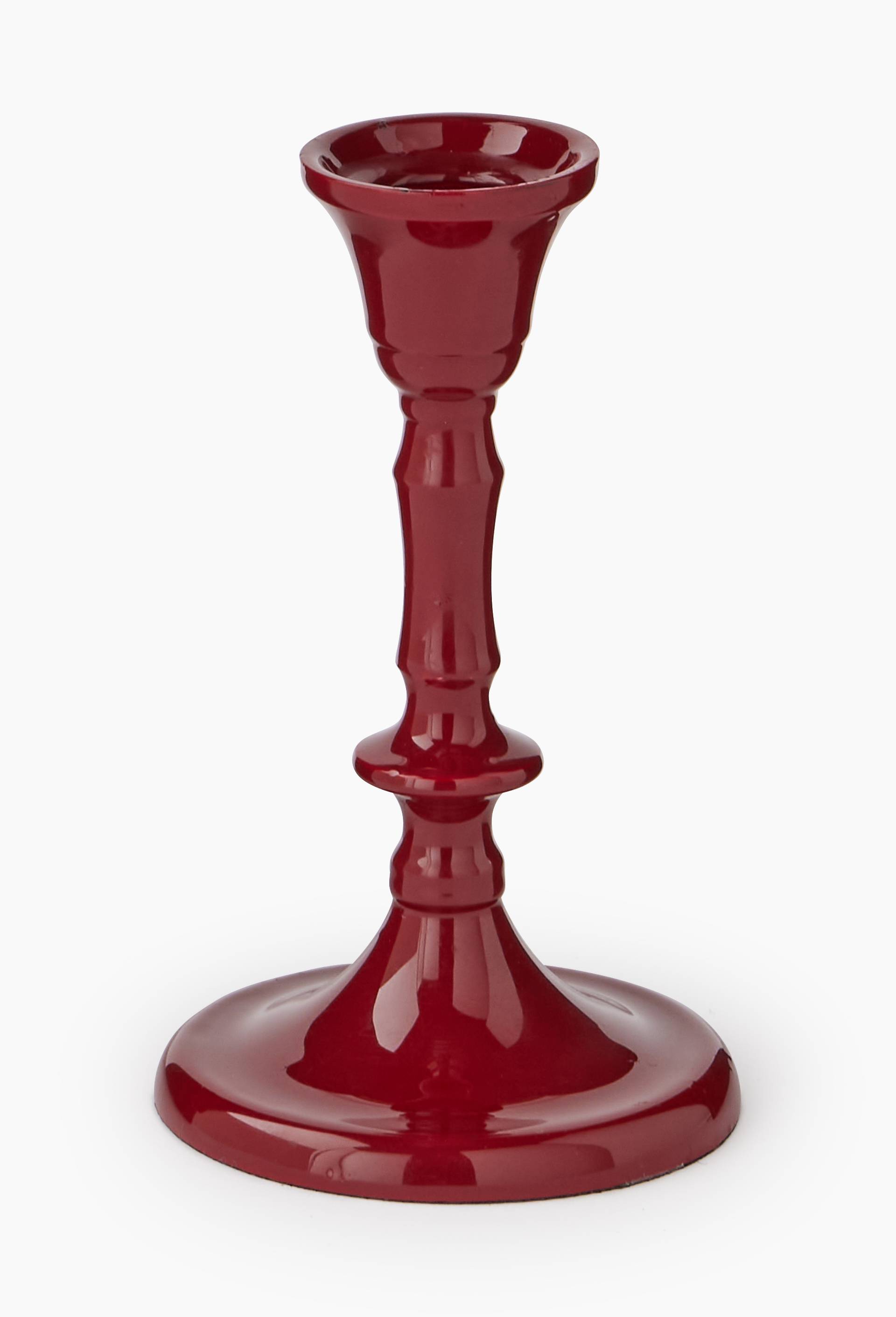 Bougeoir, 8,5xH14cm, en aluminium, Rouge, large image number 1