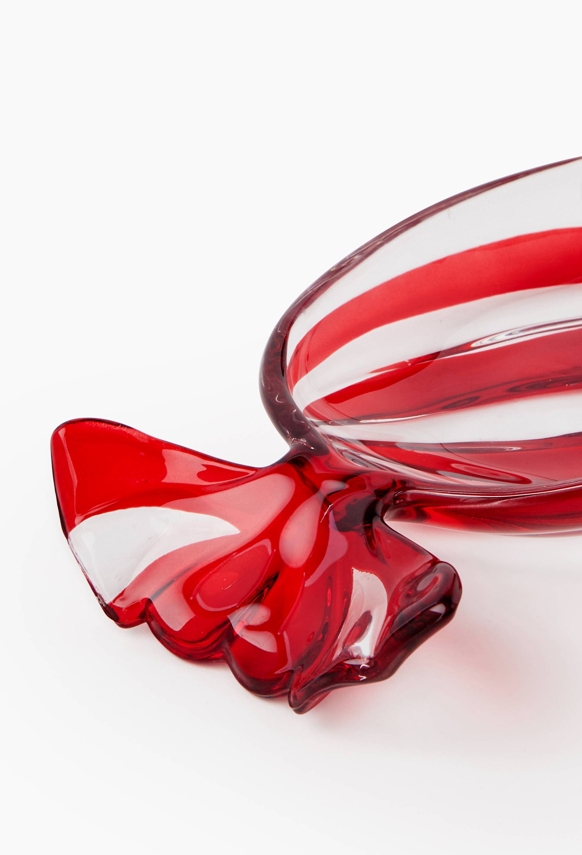 Vide poche bonbon, 24x10.5x3cm, en verre, Rouge, large image number 1