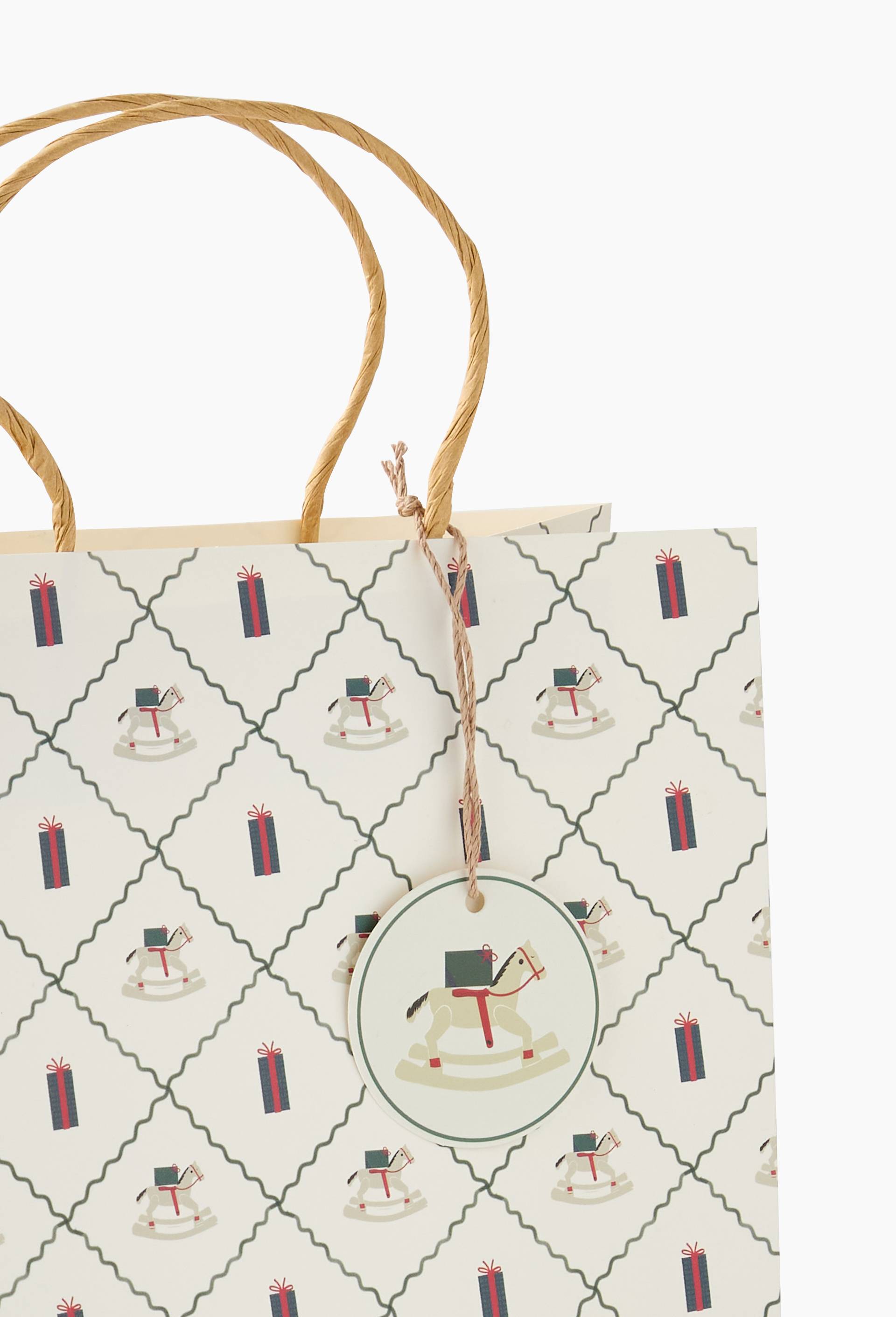 Sac cadeau, taille M, Ecru, large image number 1