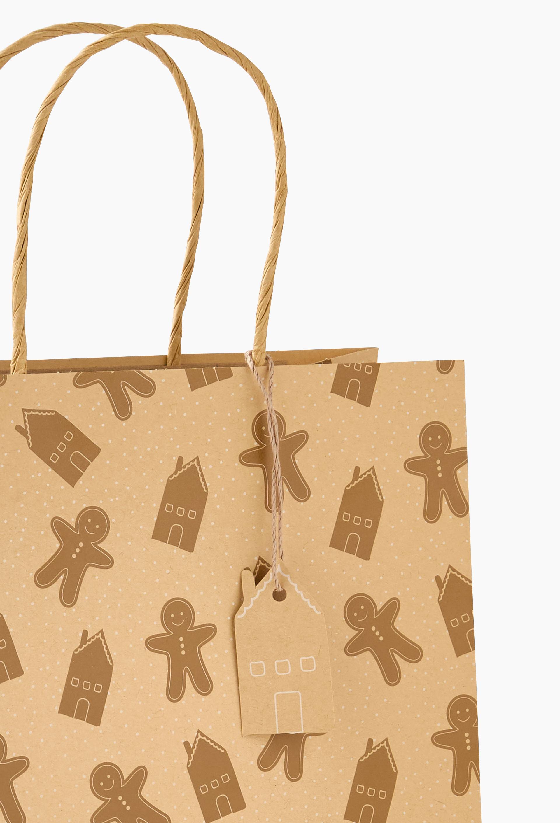 Sac cadeau, taille M, Brun, large image number 1