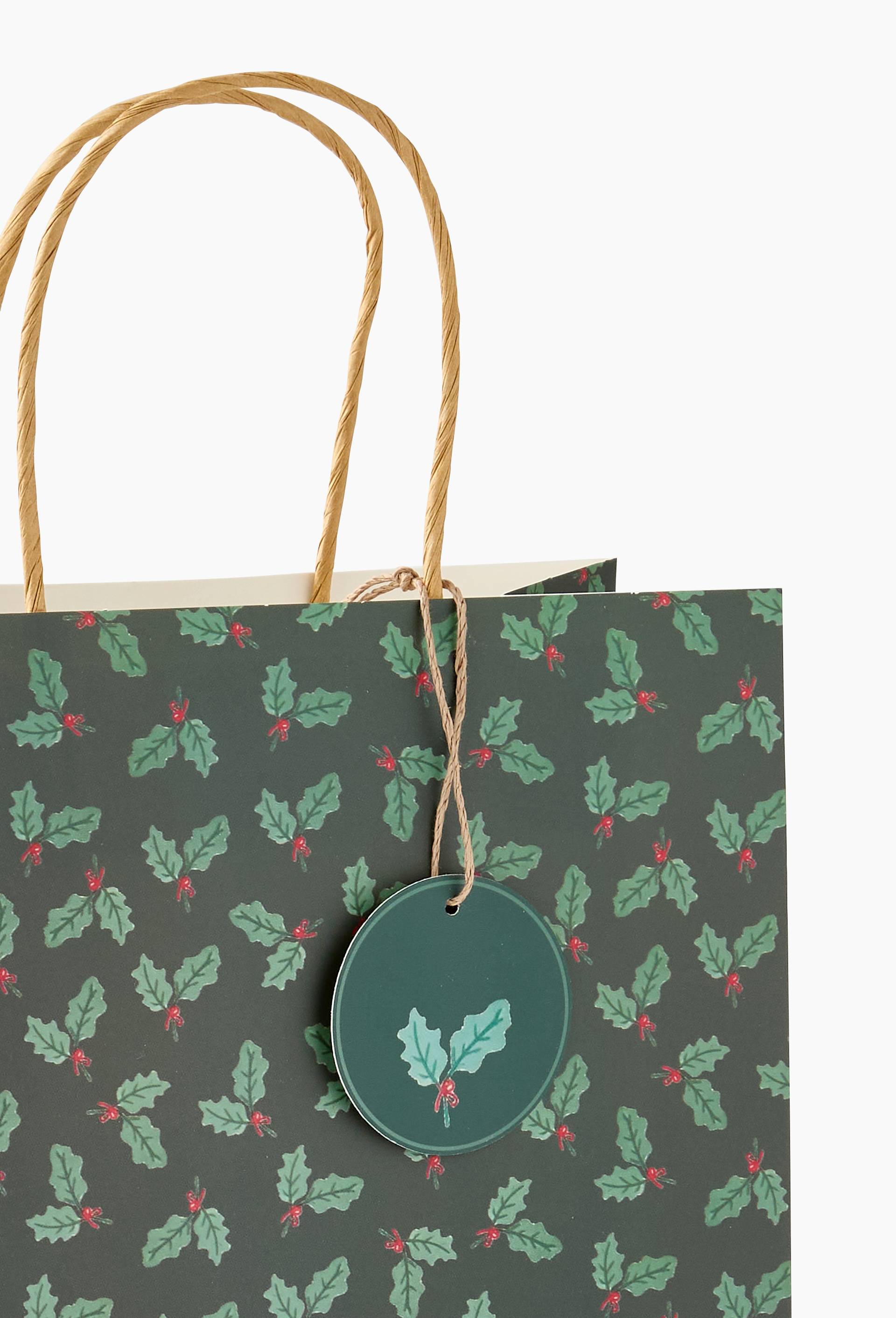 Sac cadeau, taille M, Vert fonc&eacute;, large image number 1