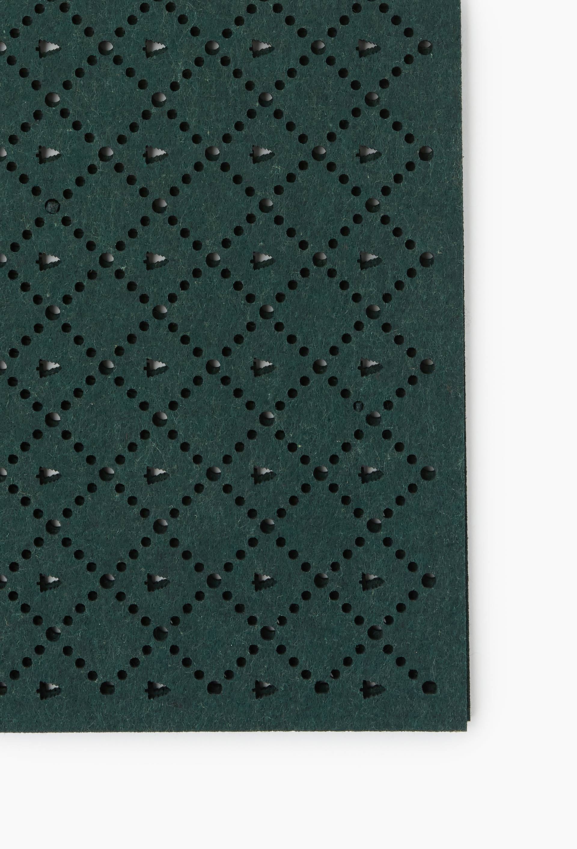 Lot de 2 sets de table en feutrine, Vert fonc&eacute;, large image number 1