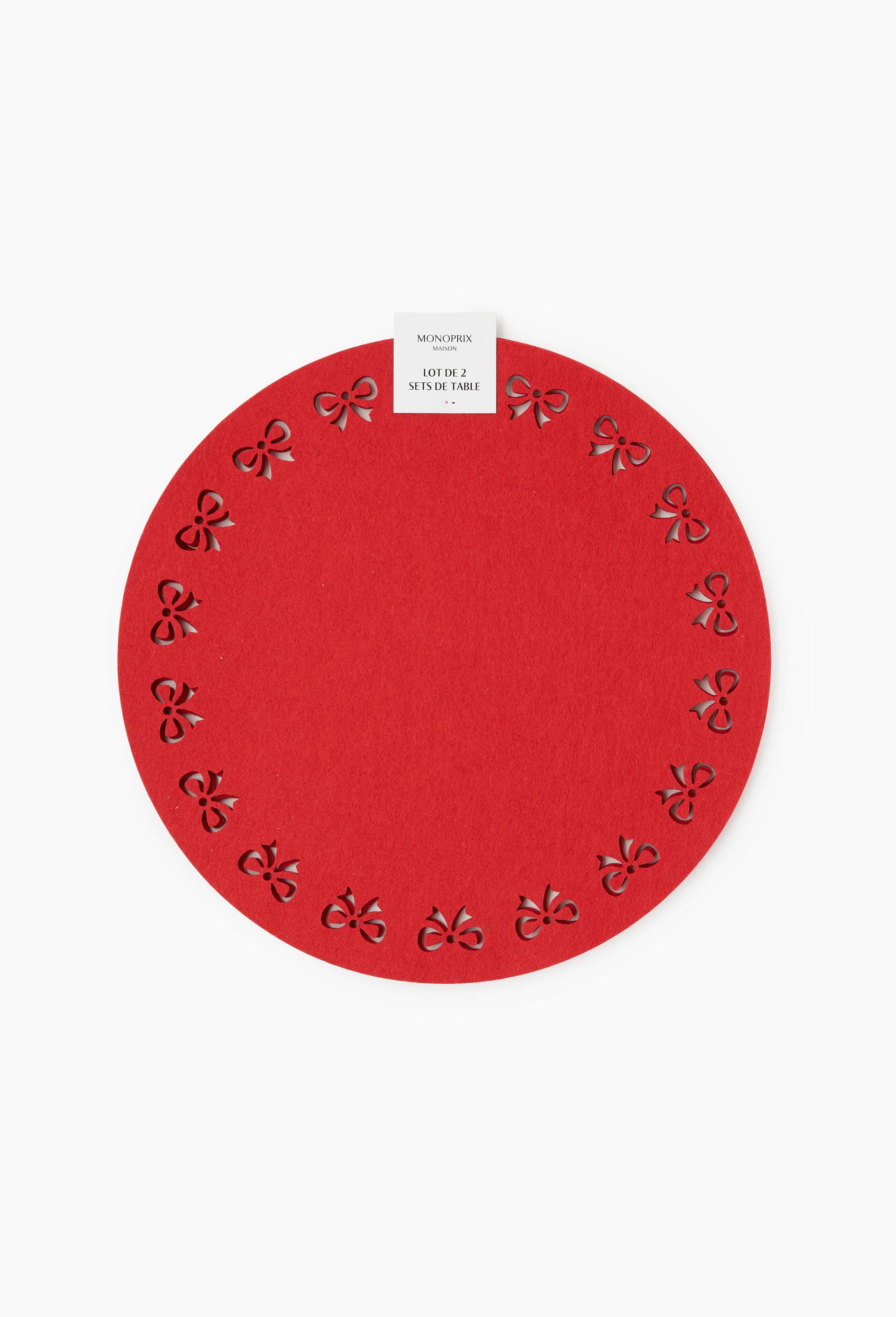 Lot de 2 sets de table en feutrine, Rouge, large image number 0