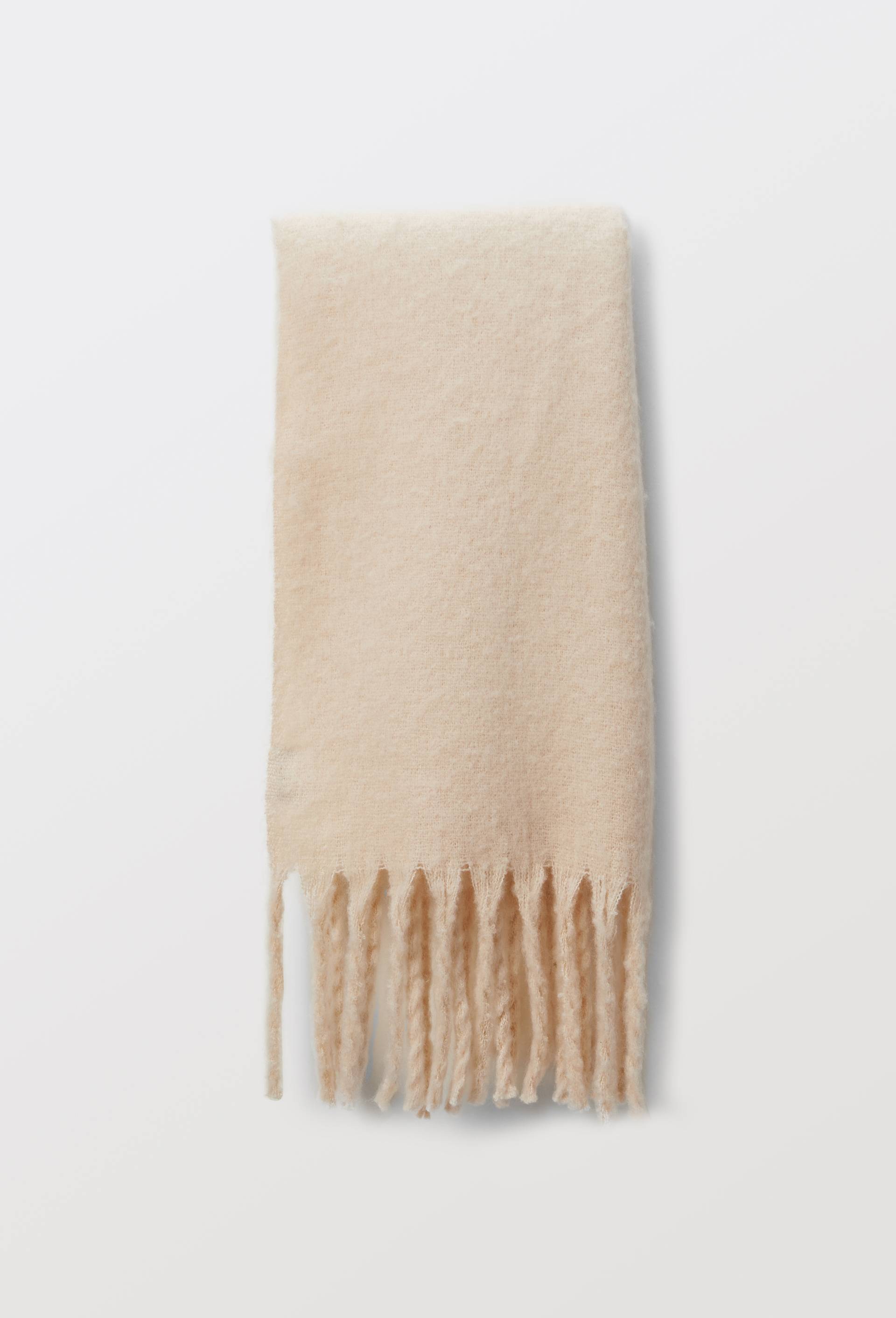 Echarpe chaude unie, mati&egrave;re recycl&eacute;e, Beige clair, large image number 0