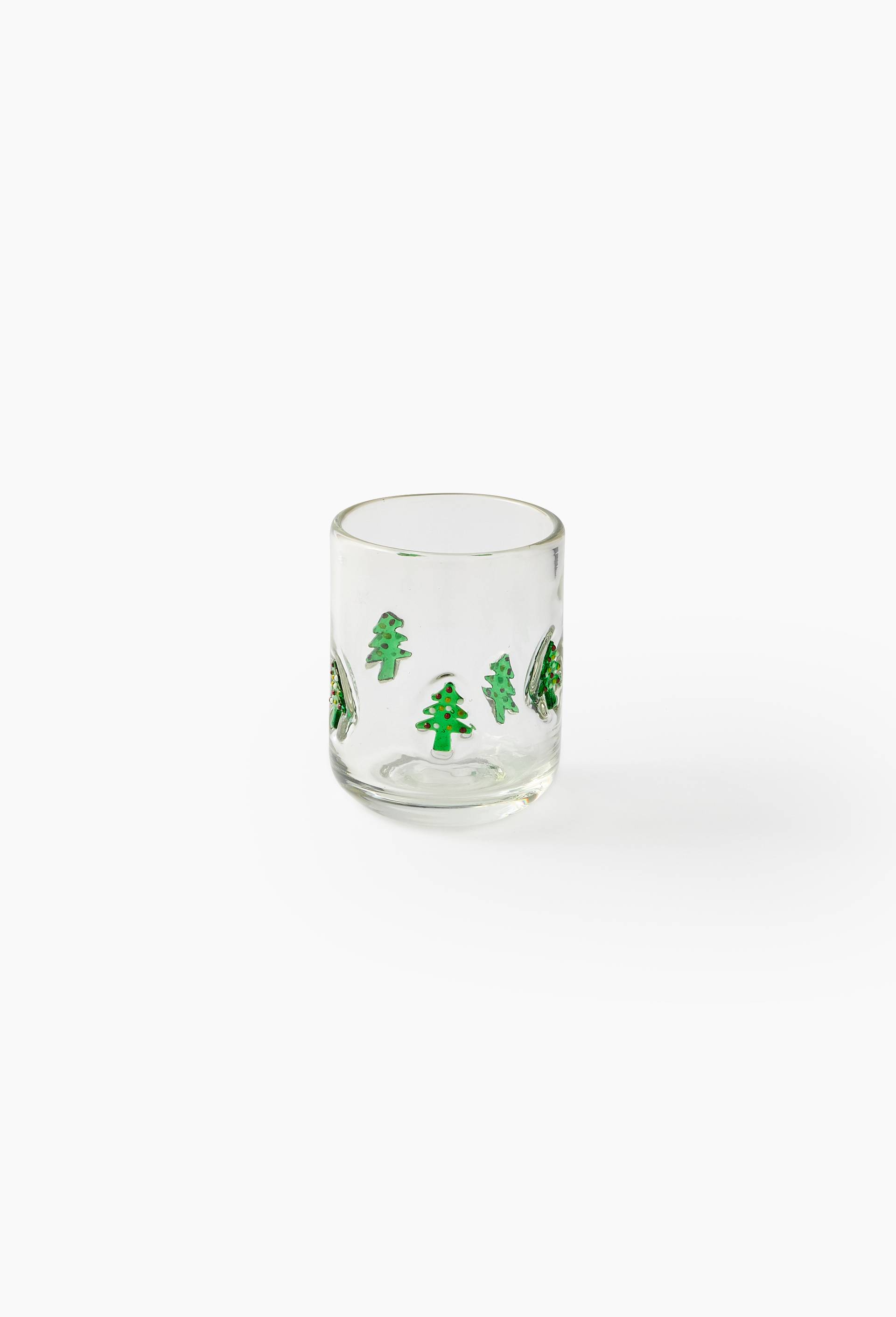 Verre &agrave; eau, motif sapins, 40cl, Transparent, large image number 0
