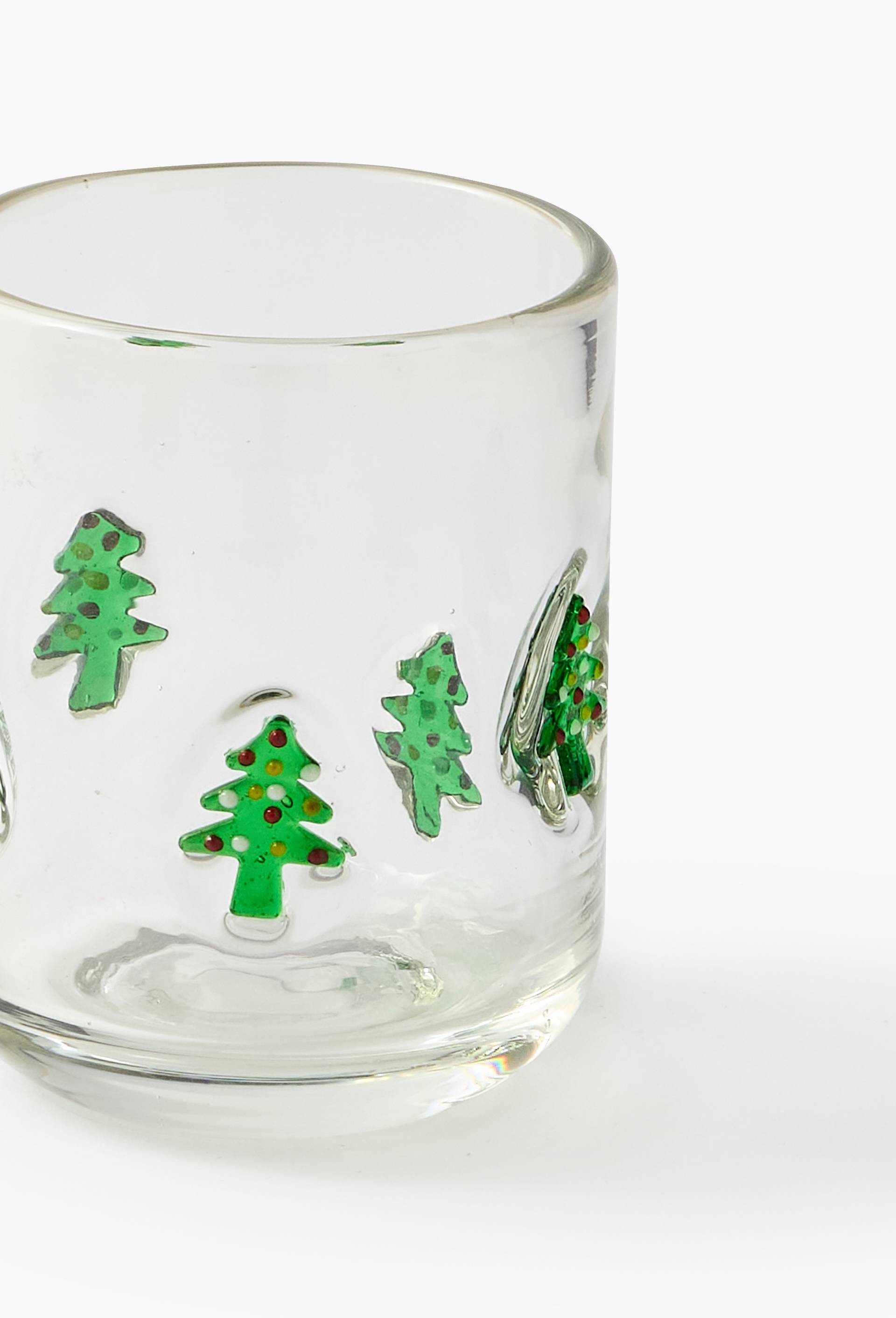 Verre &agrave; eau, motif sapins, 40cl, Transparent, large image number 1