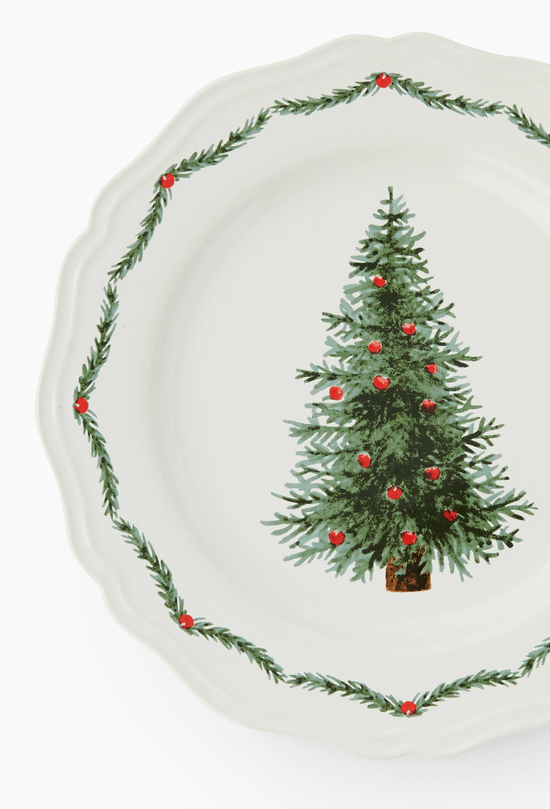 Assiette plate finition imprim&eacute;e, 27cm, Vert fonc&eacute;, large image number 1