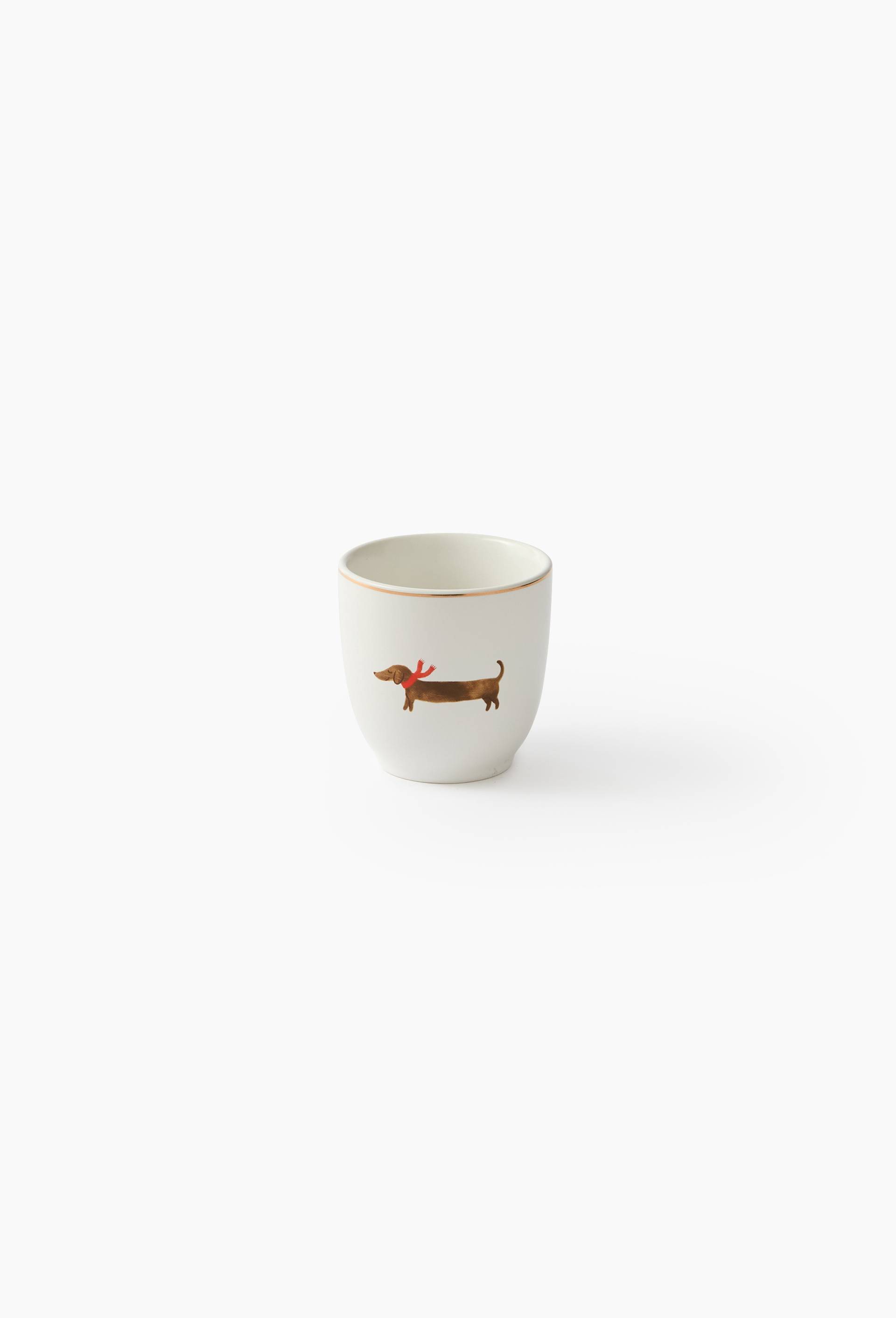 Tasse expresso finition imprim&eacute;e teckel, 20cl, Blanc, large image number 0