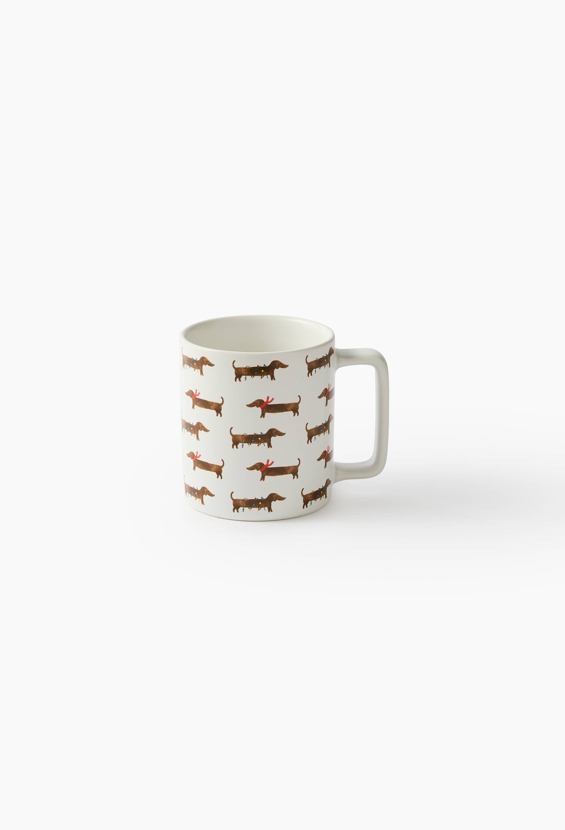 Mug finition imprim&eacute;e teckel, 32cl, Blanc, large image number 0.0