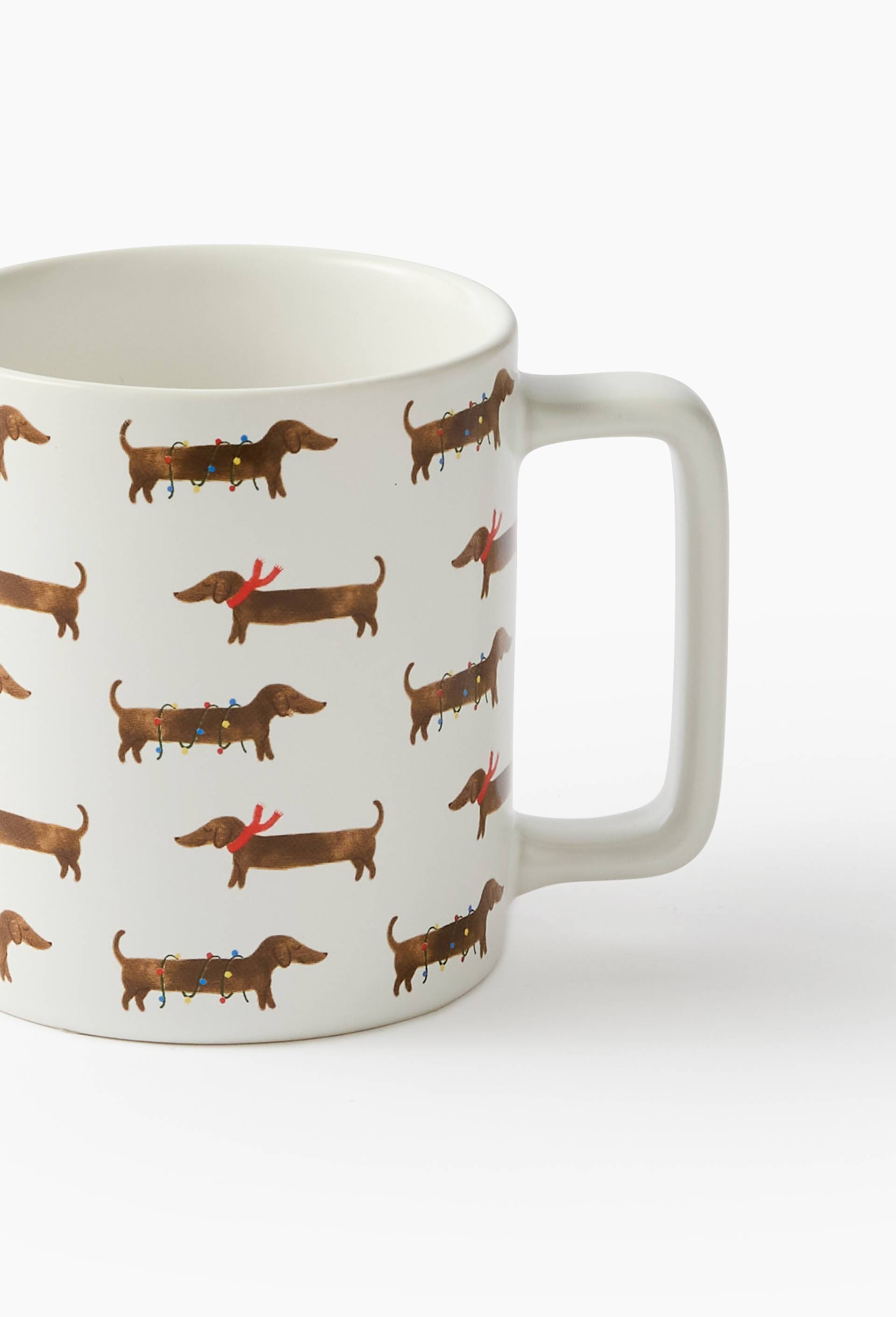 Mug finition imprim&eacute;e teckel, 32cl, Blanc, large image number 1