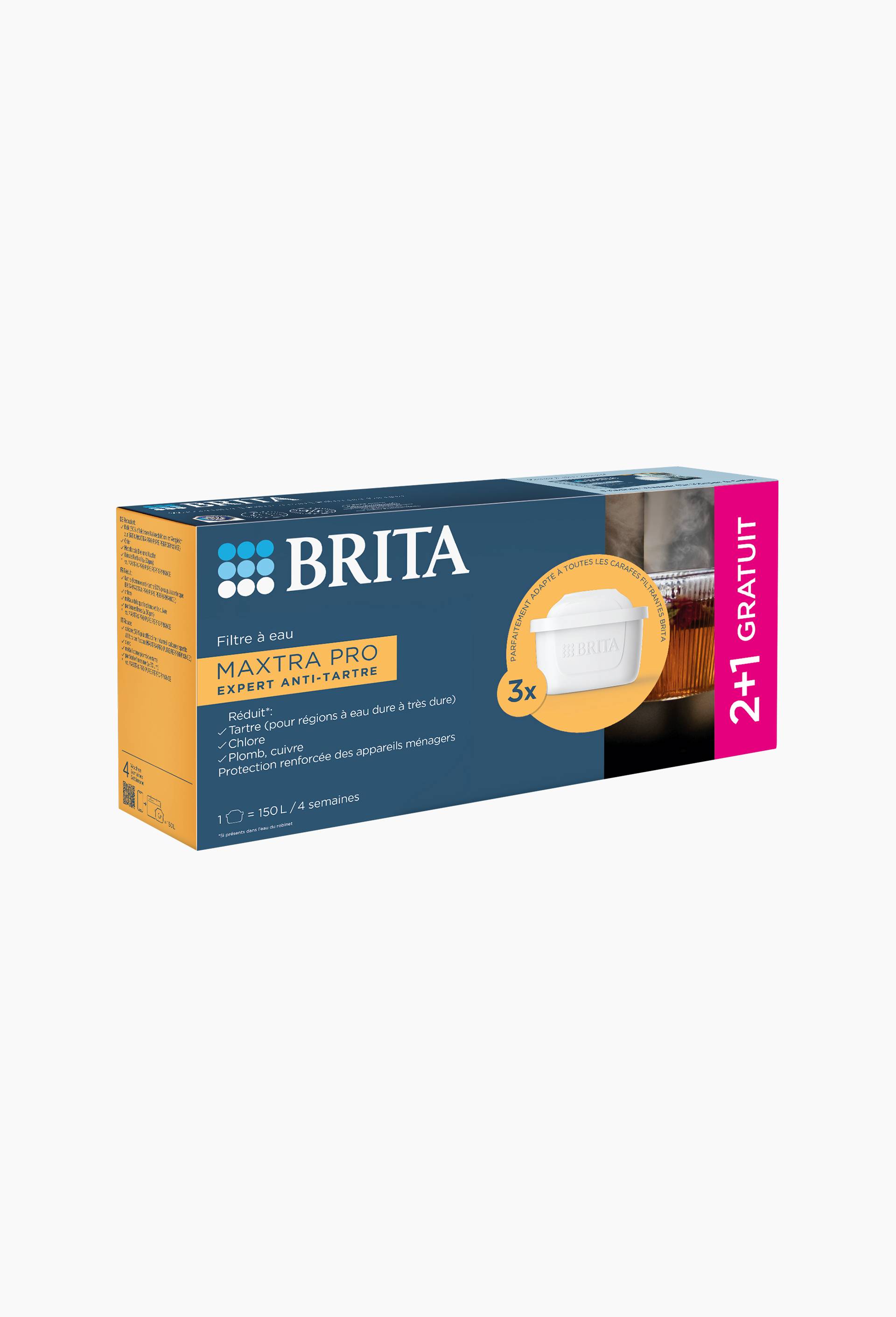 2+1 cartouches filtrantes, gamme Maxtra pro expert anti-tartre, Blanc, large image number 1.0