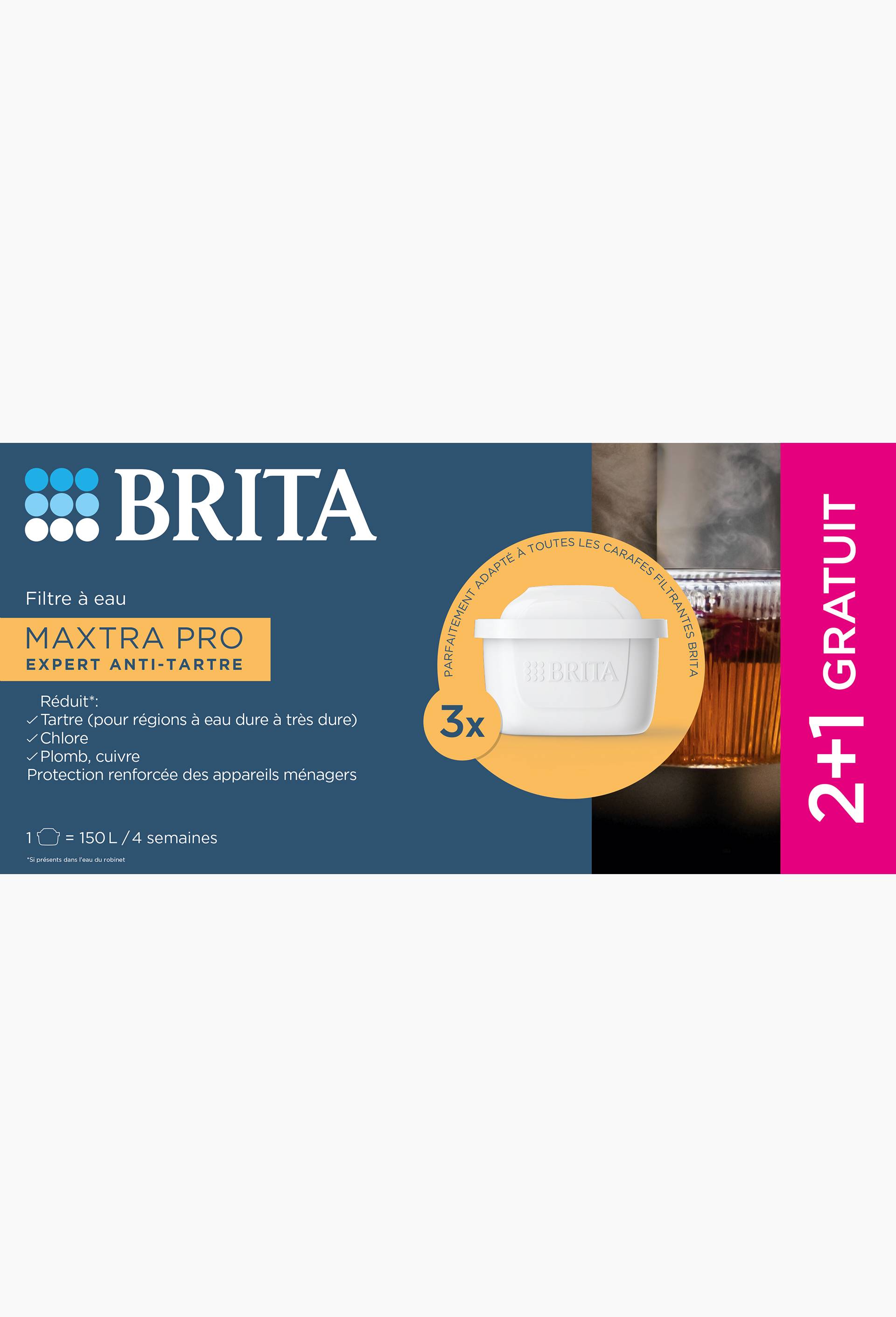2+1 cartouches filtrantes, gamme Maxtra pro expert anti-tartre, Blanc, large image number 2.0