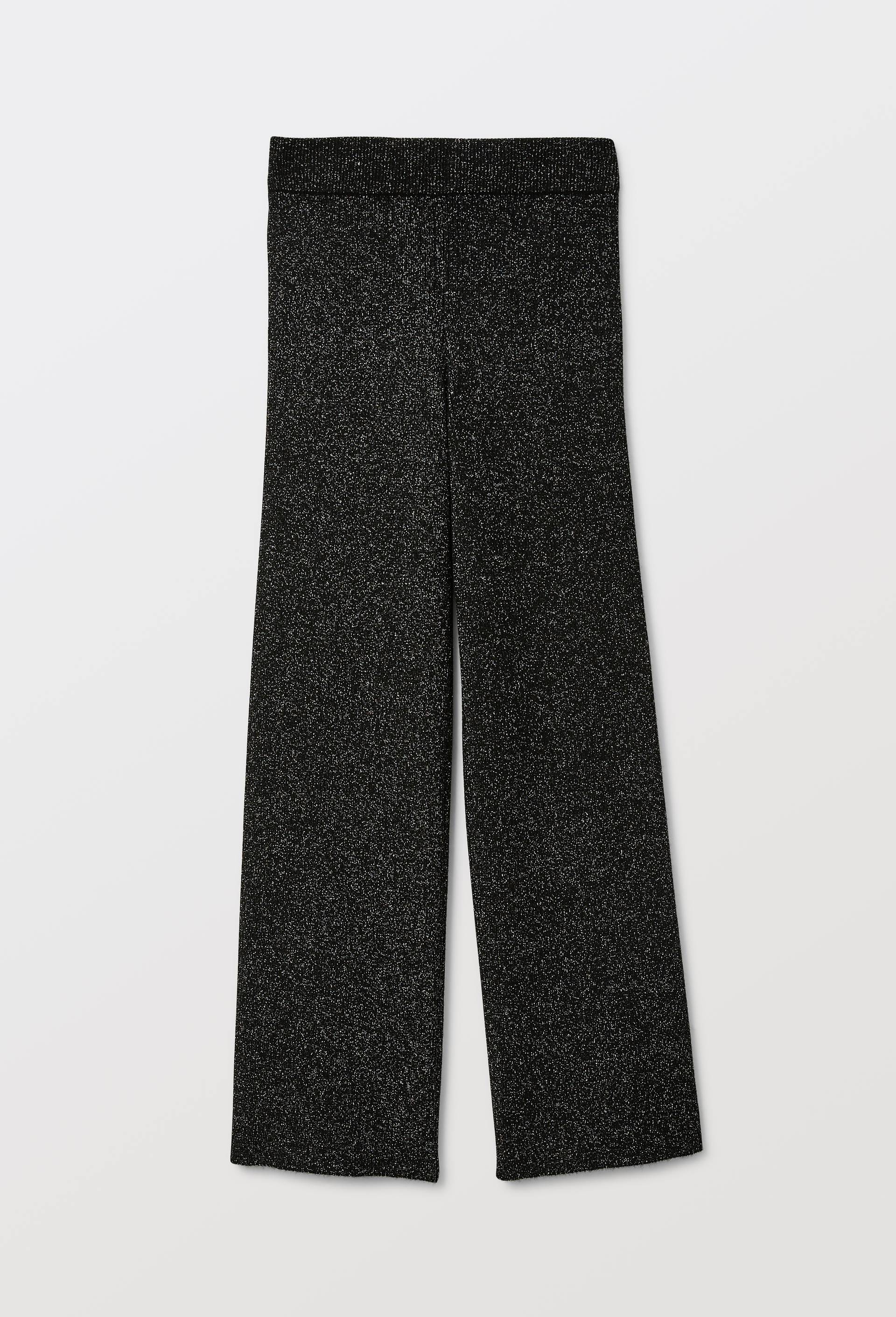 Pantalon large en maille en fibres m&eacute;tallis&eacute;es, Noir, large image number 4