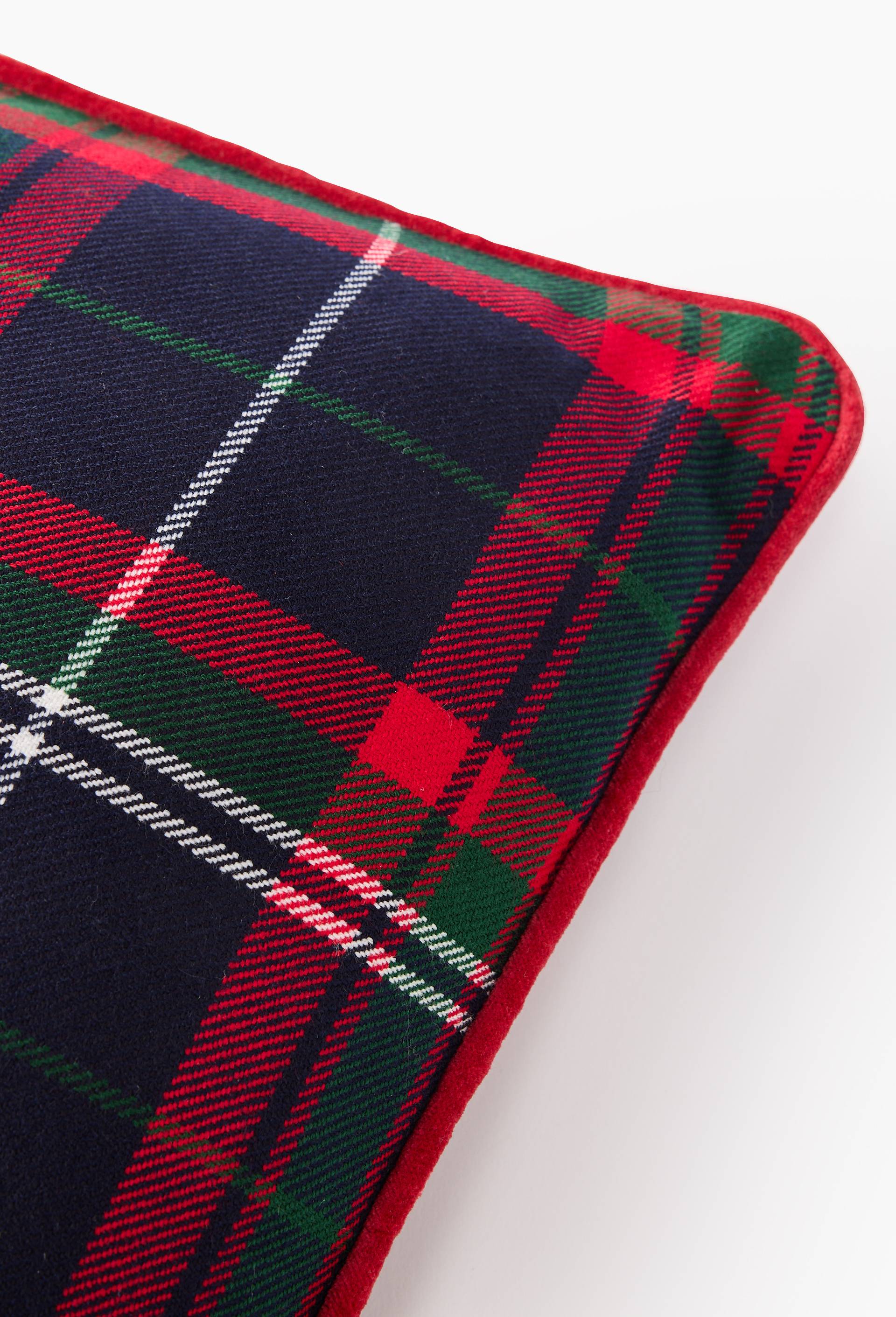 Coussin tartan, 45x45cm, Vert fonc&eacute;, large image number 1