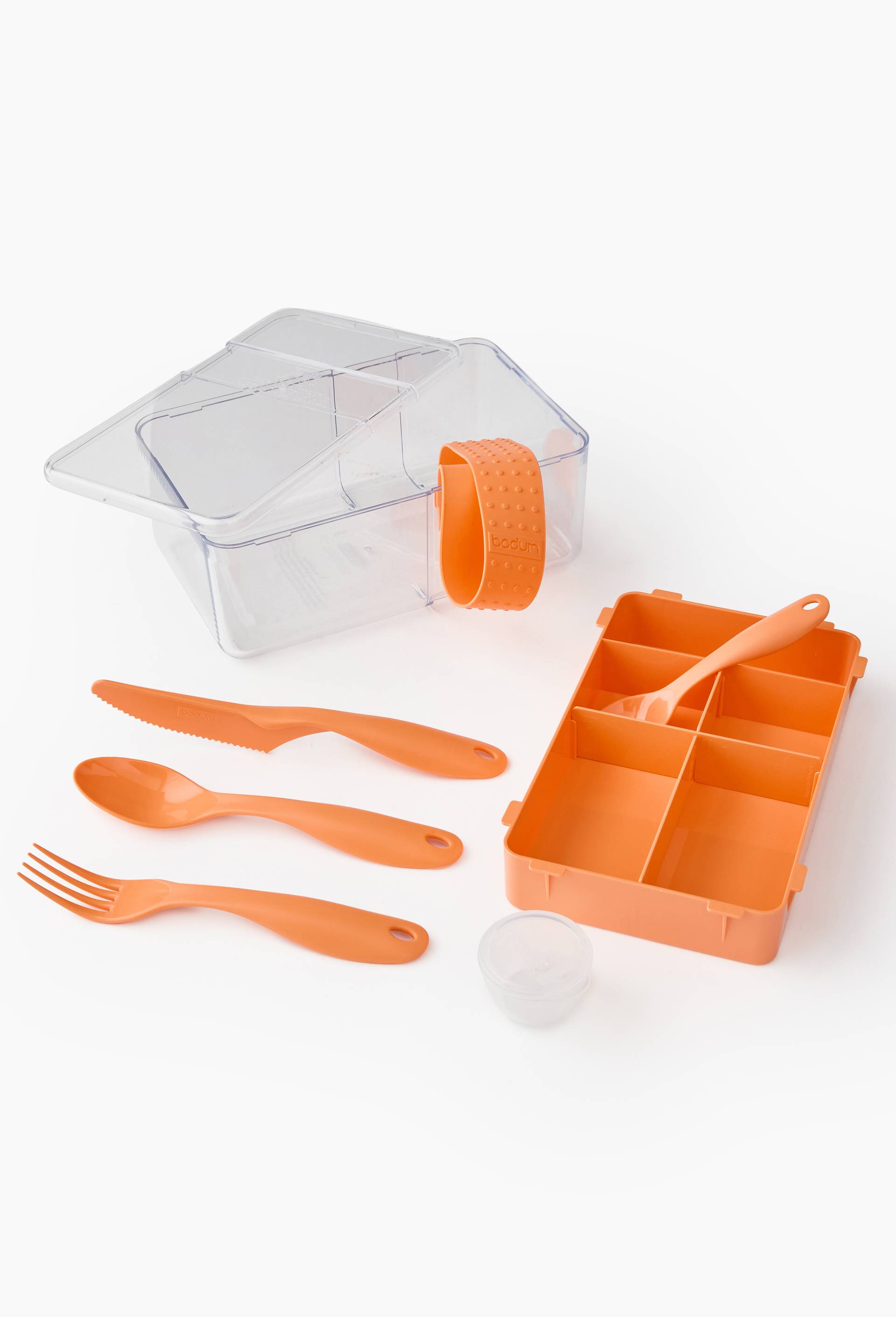 Boite repas, avec un set de couverts, Orange, large image number 2.0