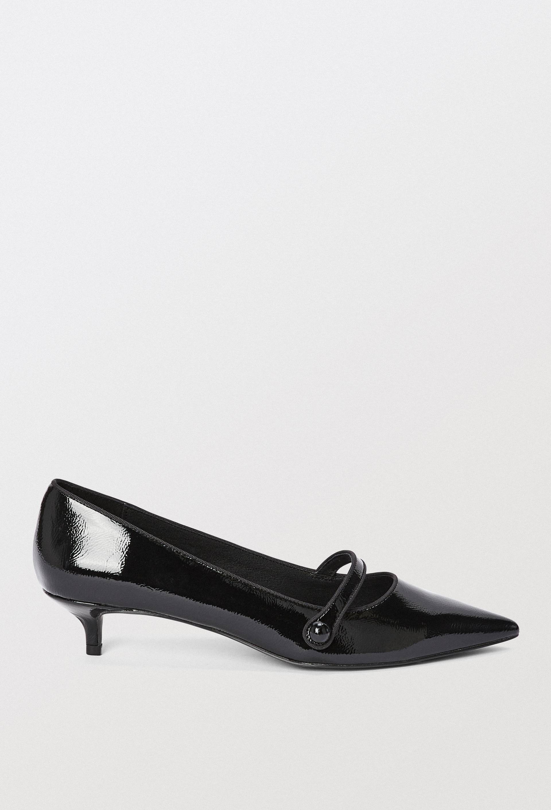 Escarpins pointus vernis, Noir, large image number 1