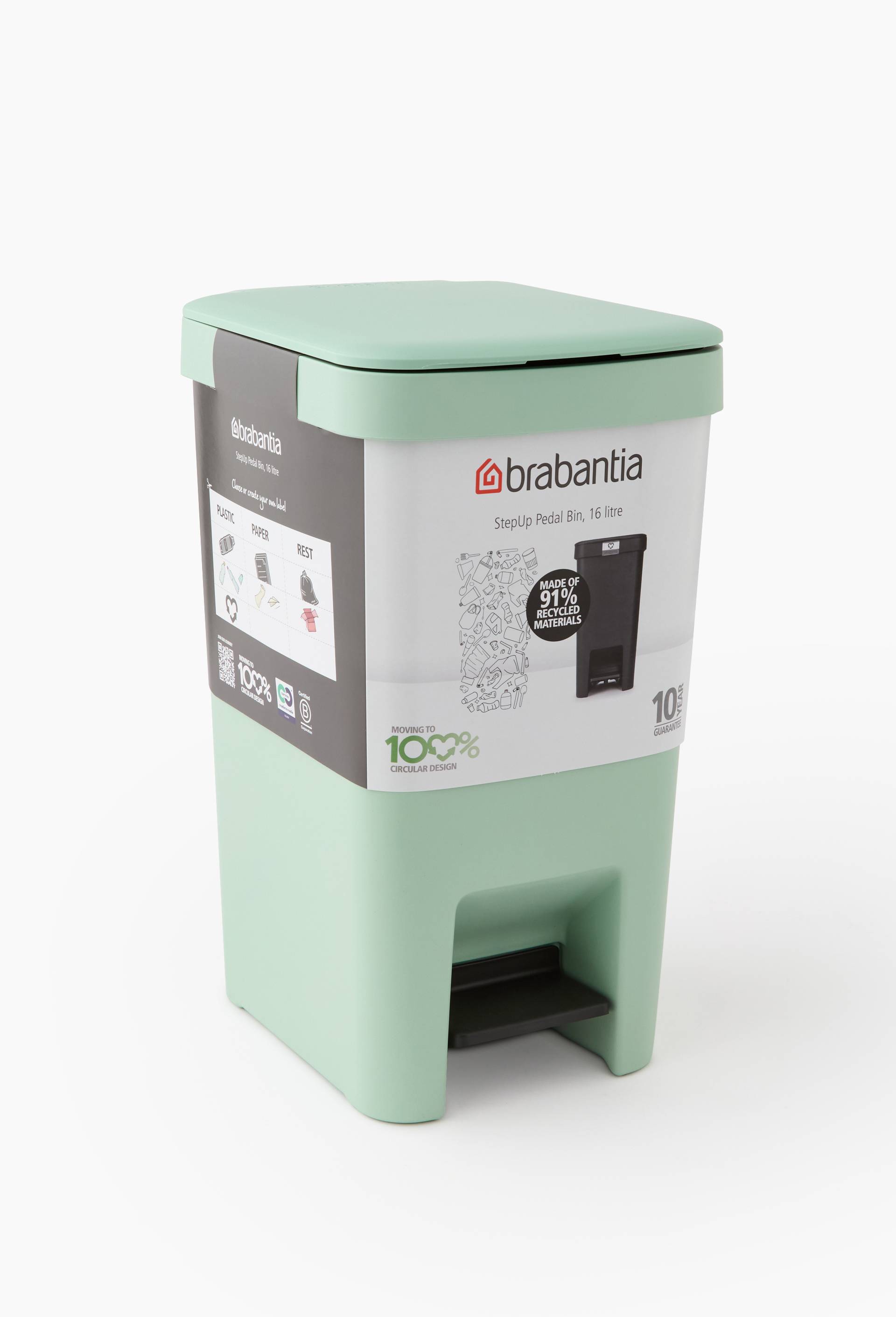 Poubelle, 16L, Vert, large image number 2.0