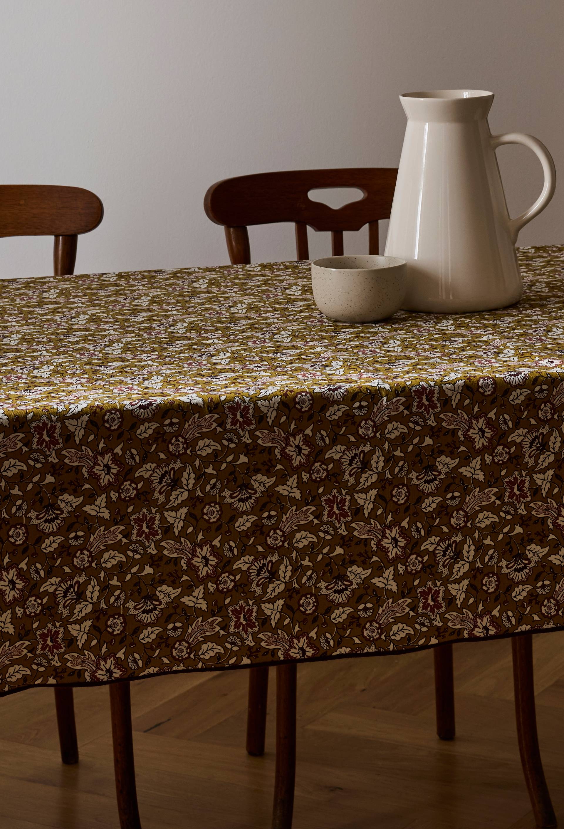 Nappe rectangulaire imprimé, 170x250cm, 100% coton JAUNE FONCE MONOPRIX