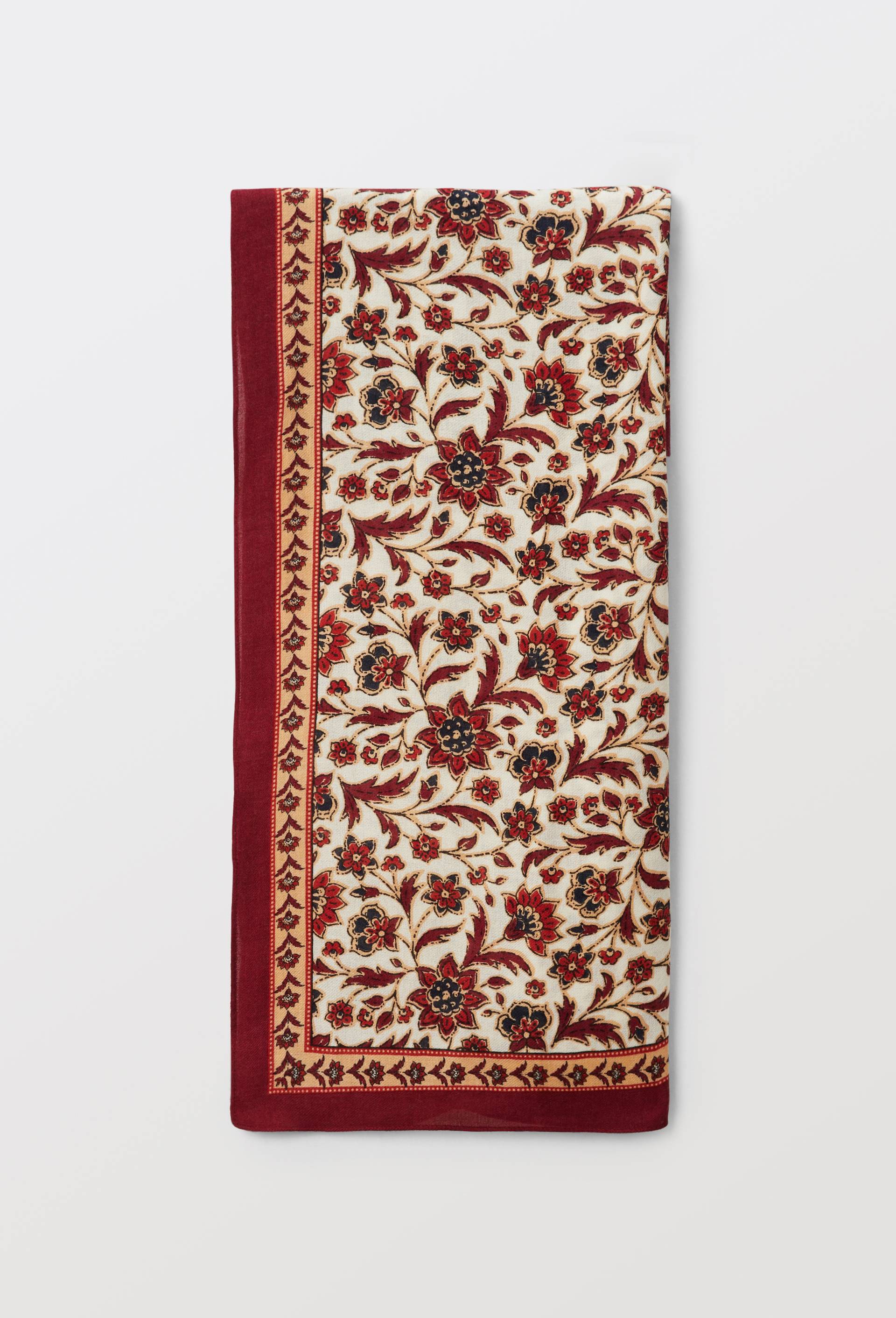 Carré imprimé contenant de la laine ROUGE FONCE pour femme MONOPRIX