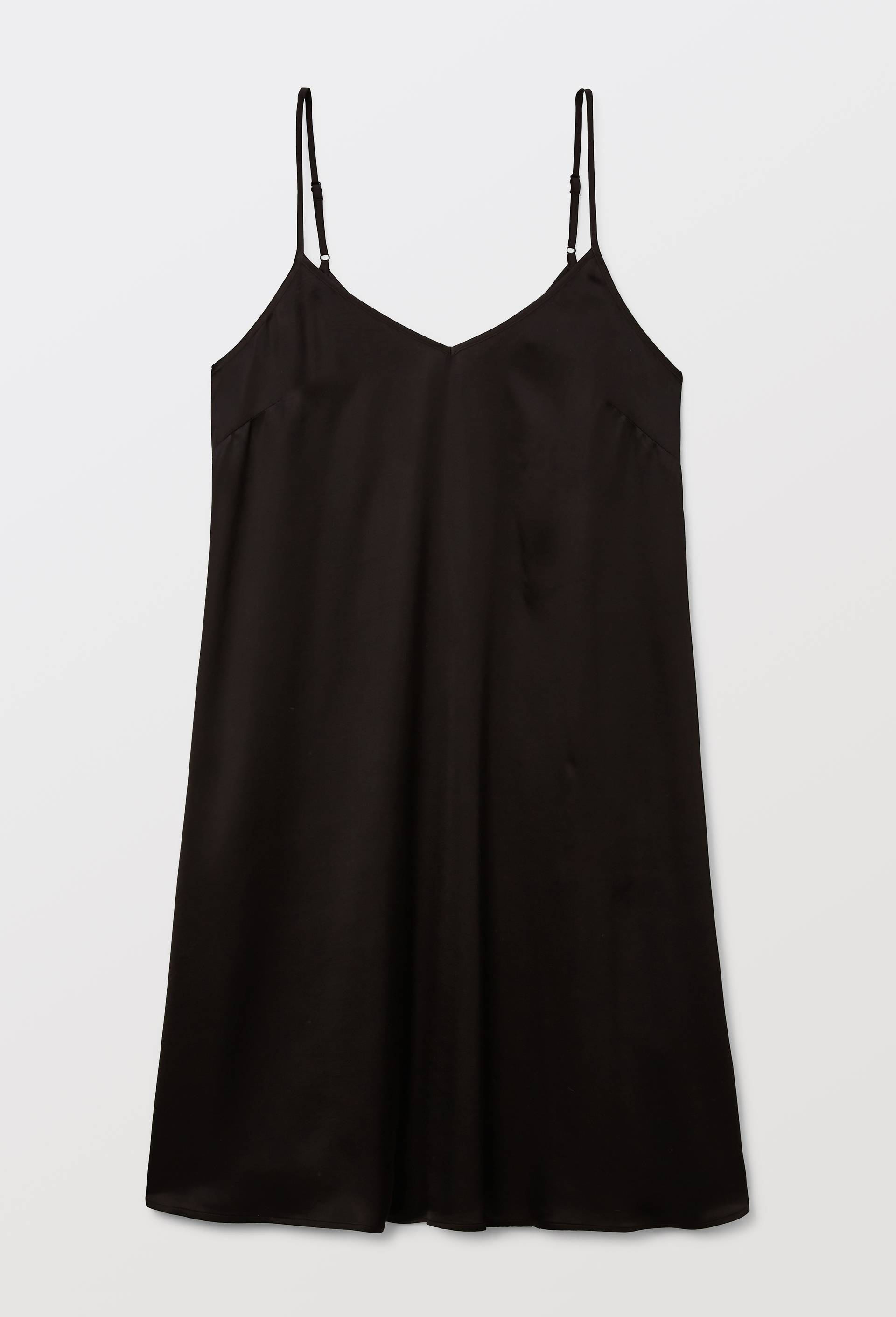 Chemise de nuit unie en viscose, Noir, large image number 2.0