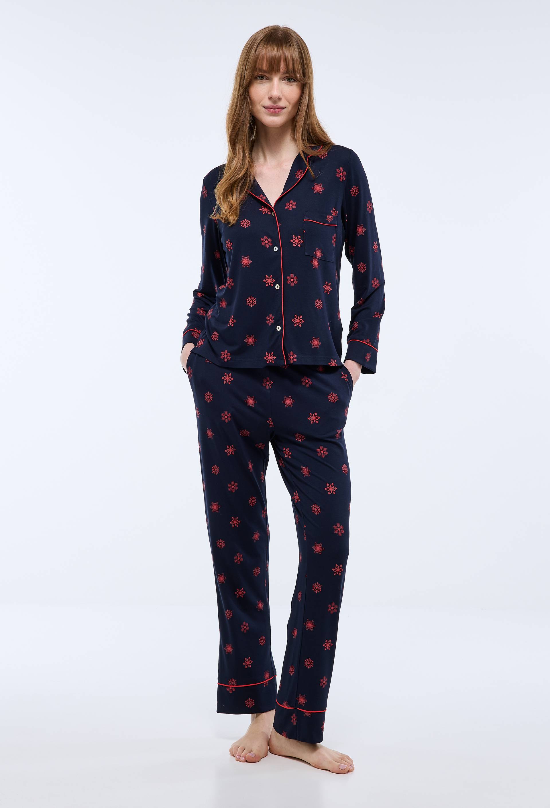 Robe De Noël Femme Flocons De Neige - Style Vintage, Col V, Manches Longues - Parfaite Pour Les Fêtes