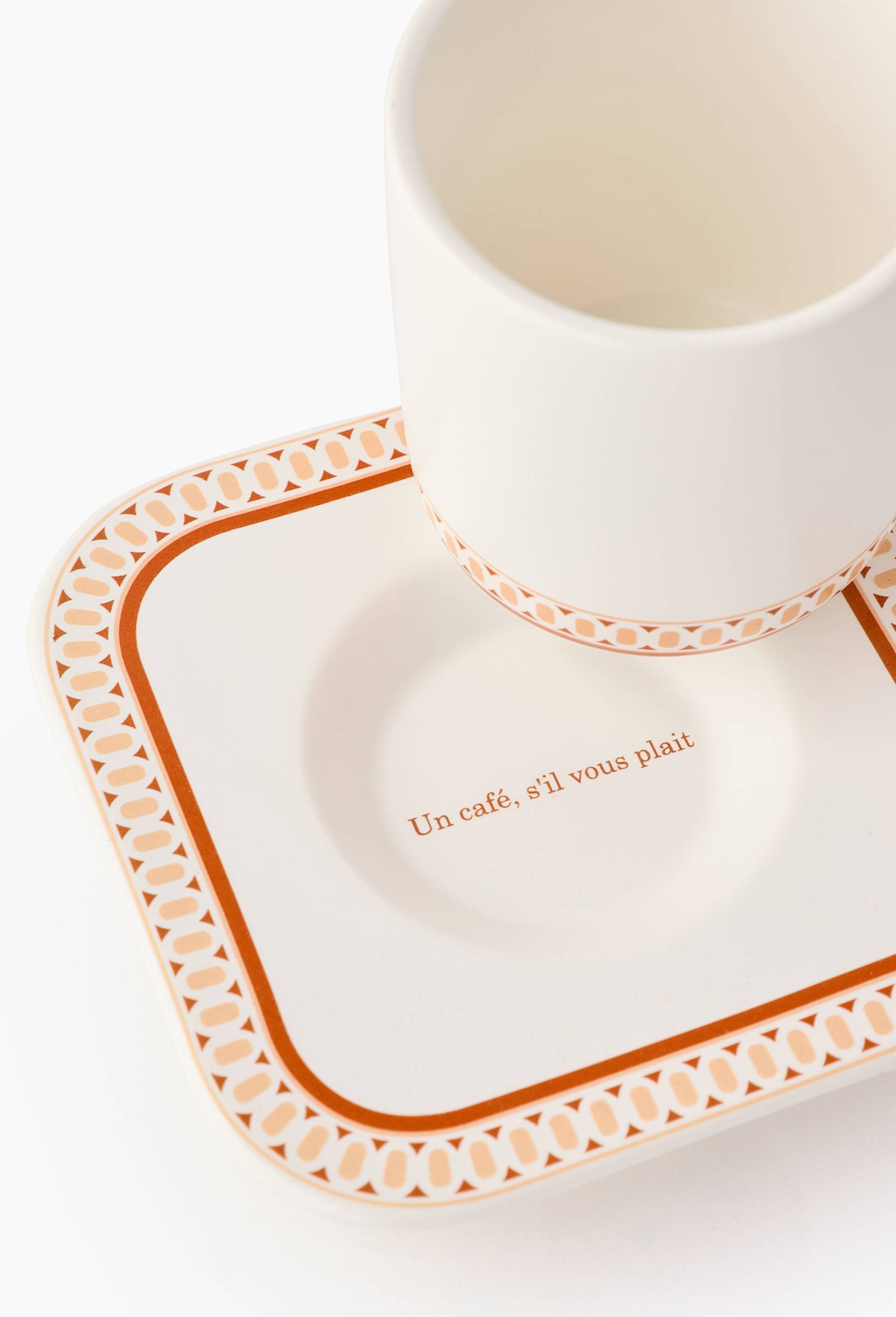 Tasse avec soucoupe &agrave; motif, en c&eacute;ramique - ECOLE CAMONDO x MONOPRIX par Stanislas Dieupart, Multicolore, large image number 1