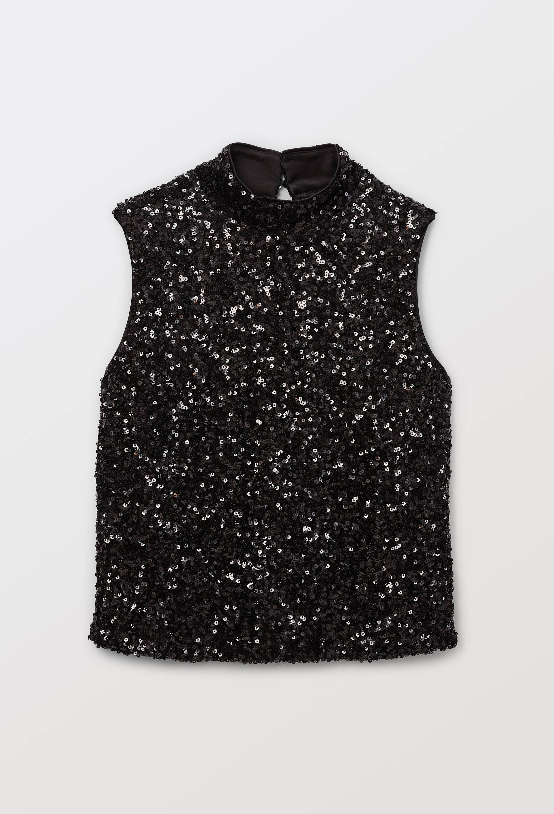 Top sans manches en sequin, Noir, large image number 2