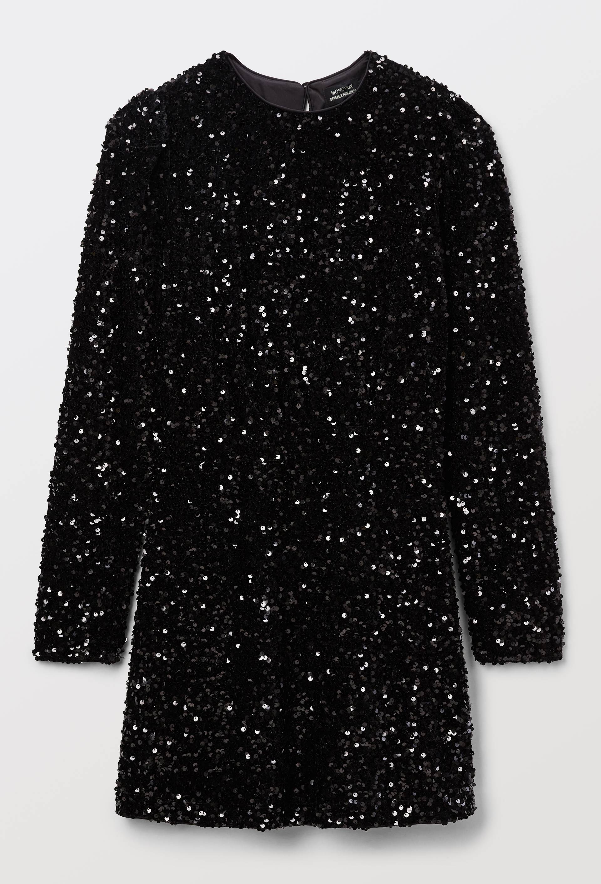 Robe courte &agrave; sequins, Argent, large image number 3