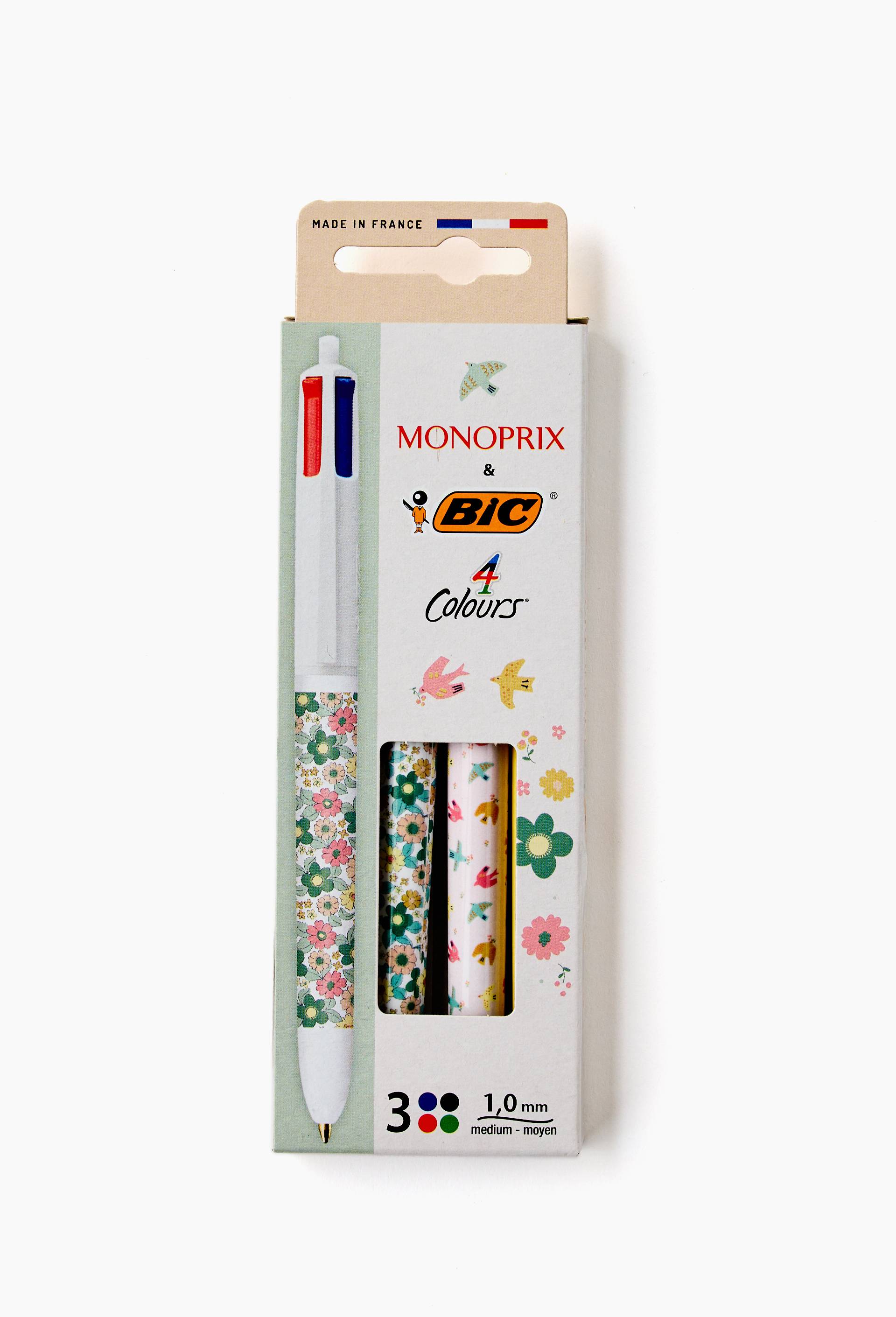 Coffret 3 stylos bille 4 couleurs exclu Monoprix, Multicolore, large image number 1