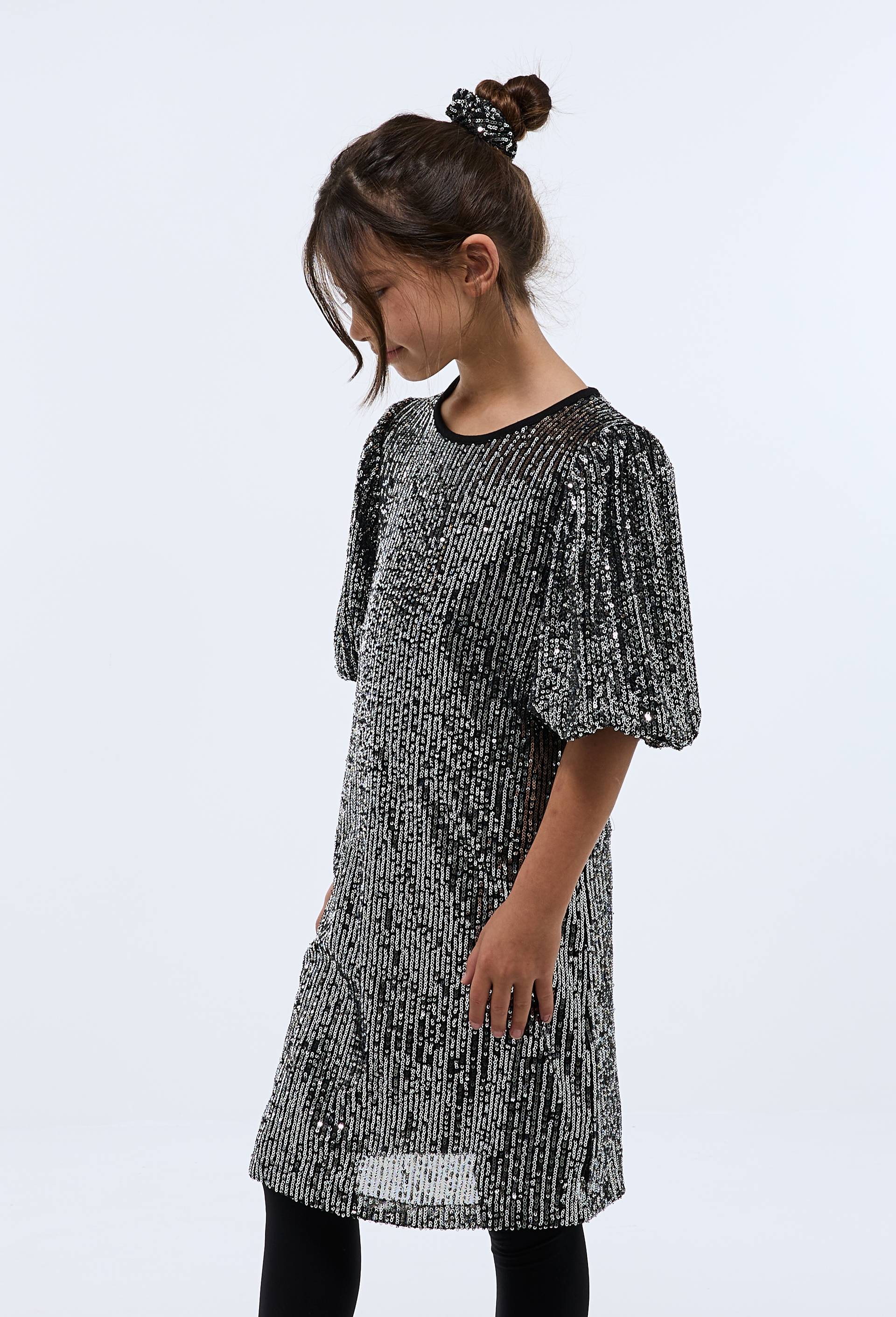 Robe courte &agrave; sequins, Noir, large image number 0