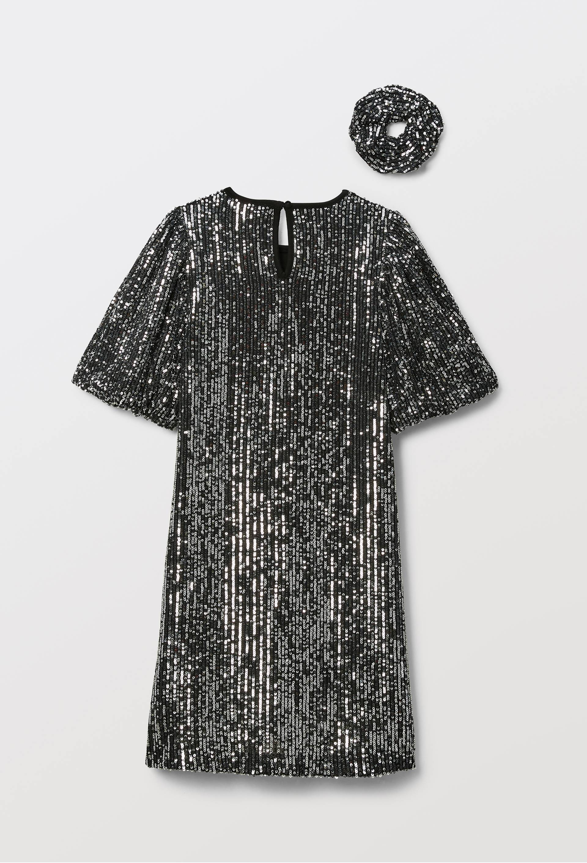Robe courte &agrave; sequins, Noir, large image number 3.0
