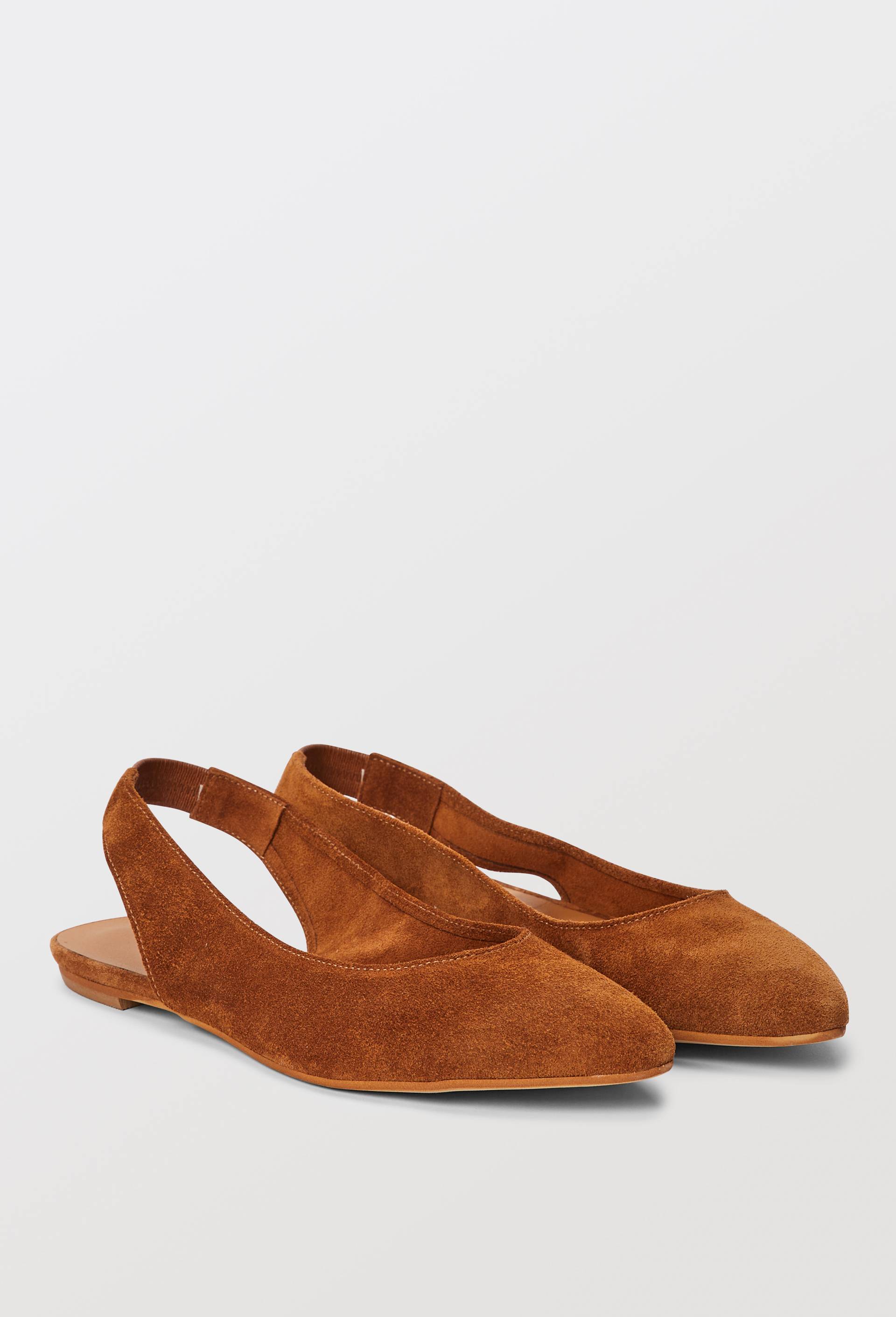Slingback en cuir velours, Brun, large image number 0