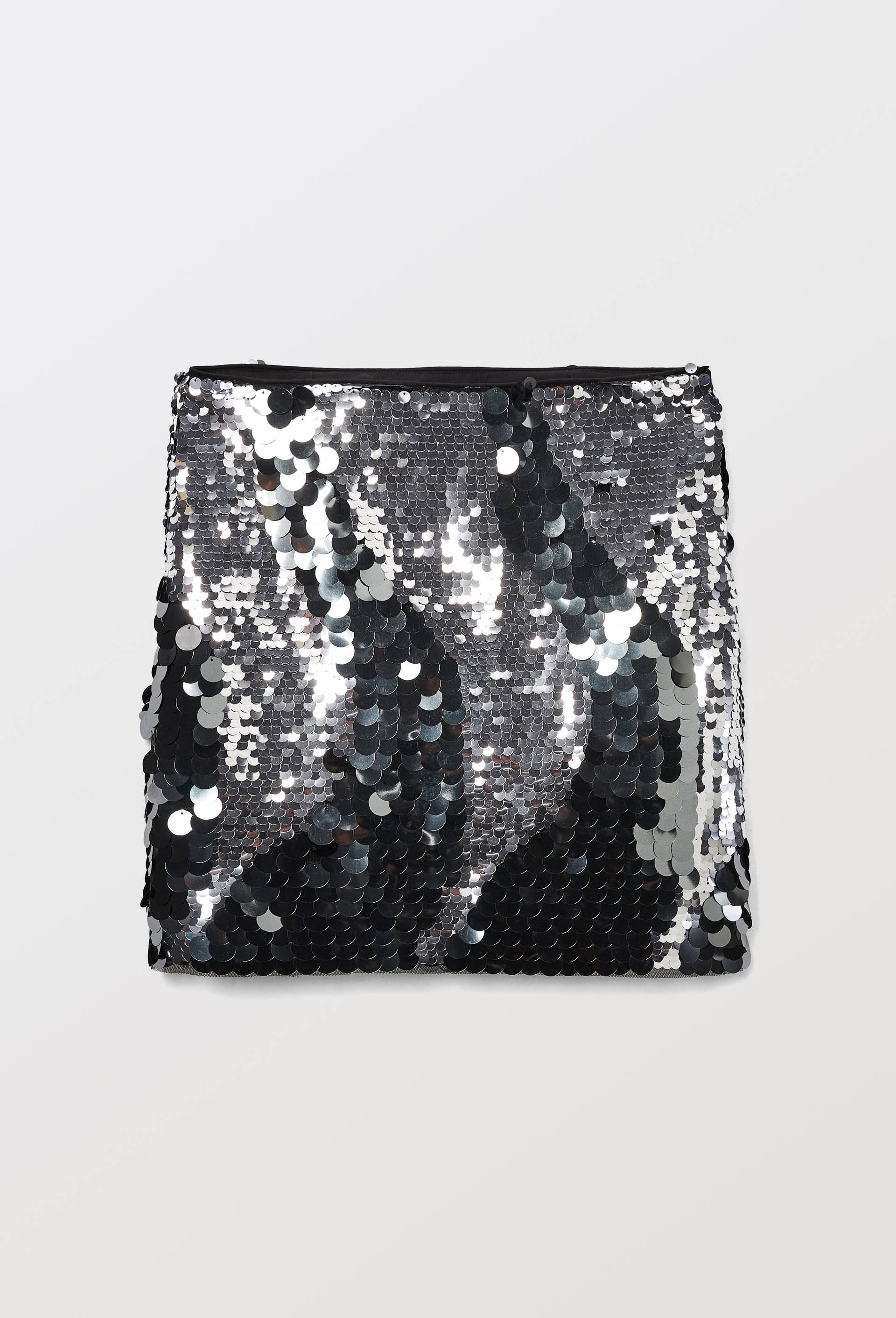 Jupe courte sequins, Argent, large image number 3