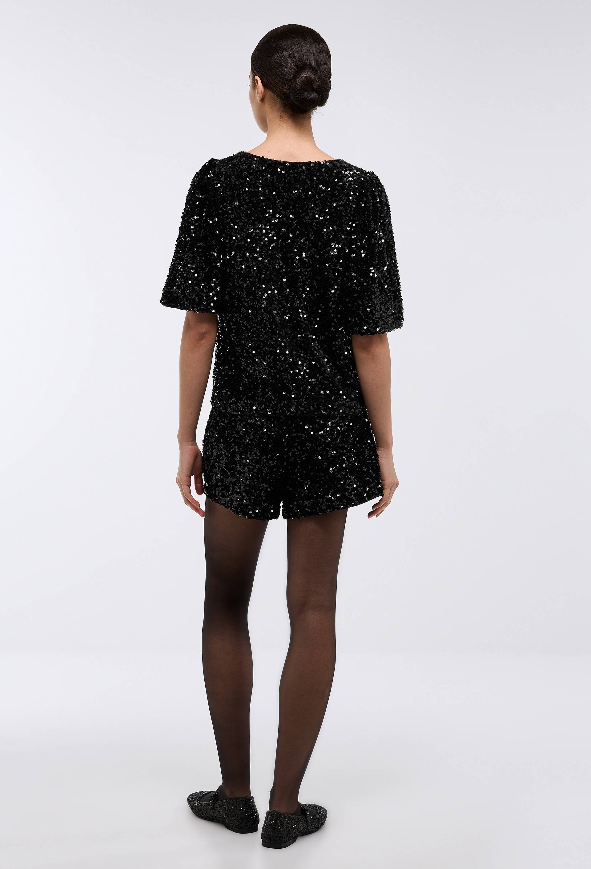 Short &agrave; sequins noir, Noir, large image number 3