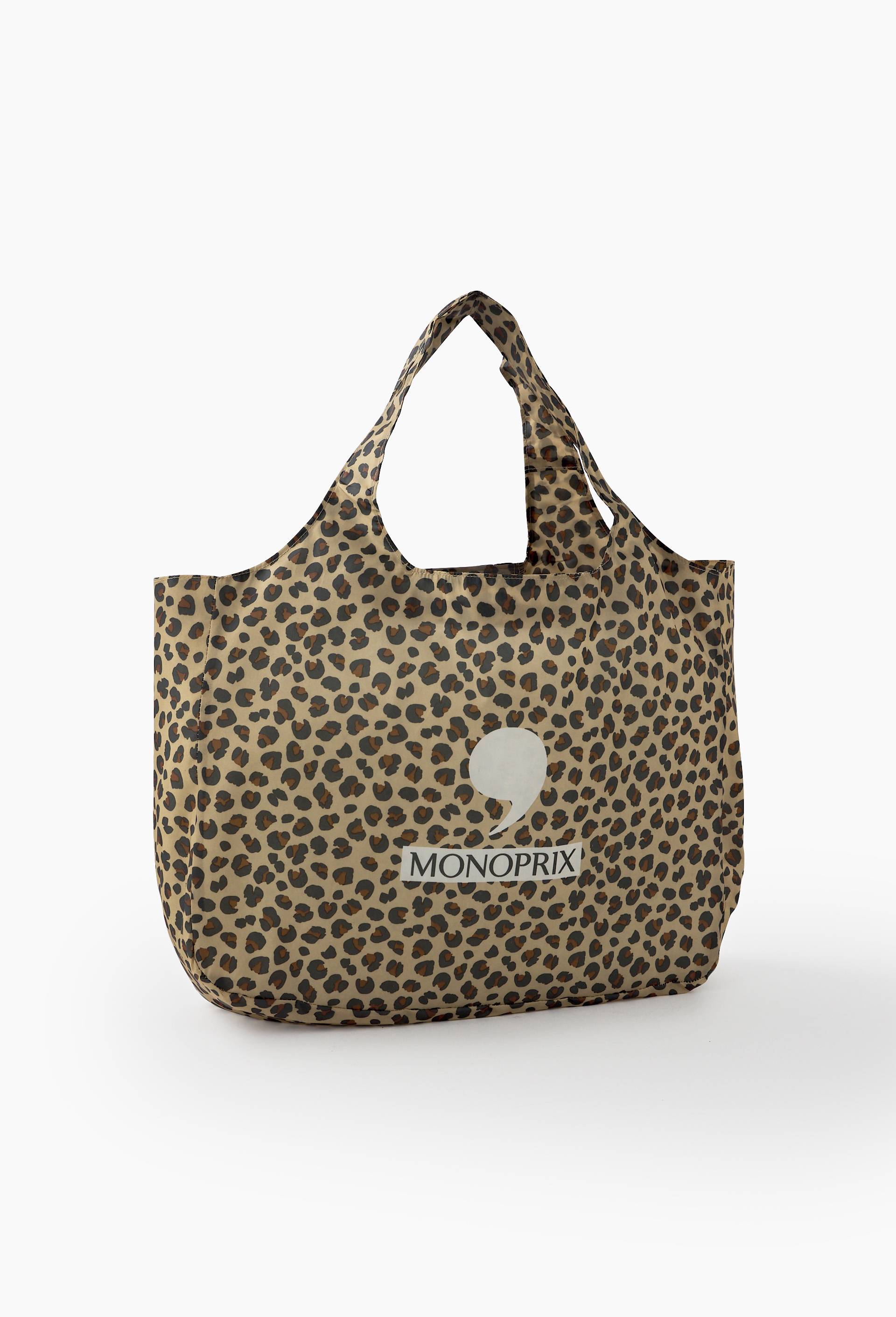 Sac dd léopard ,en polyester recyclé ,40x11x30cm BEIGE CLAIR MONOPRIX