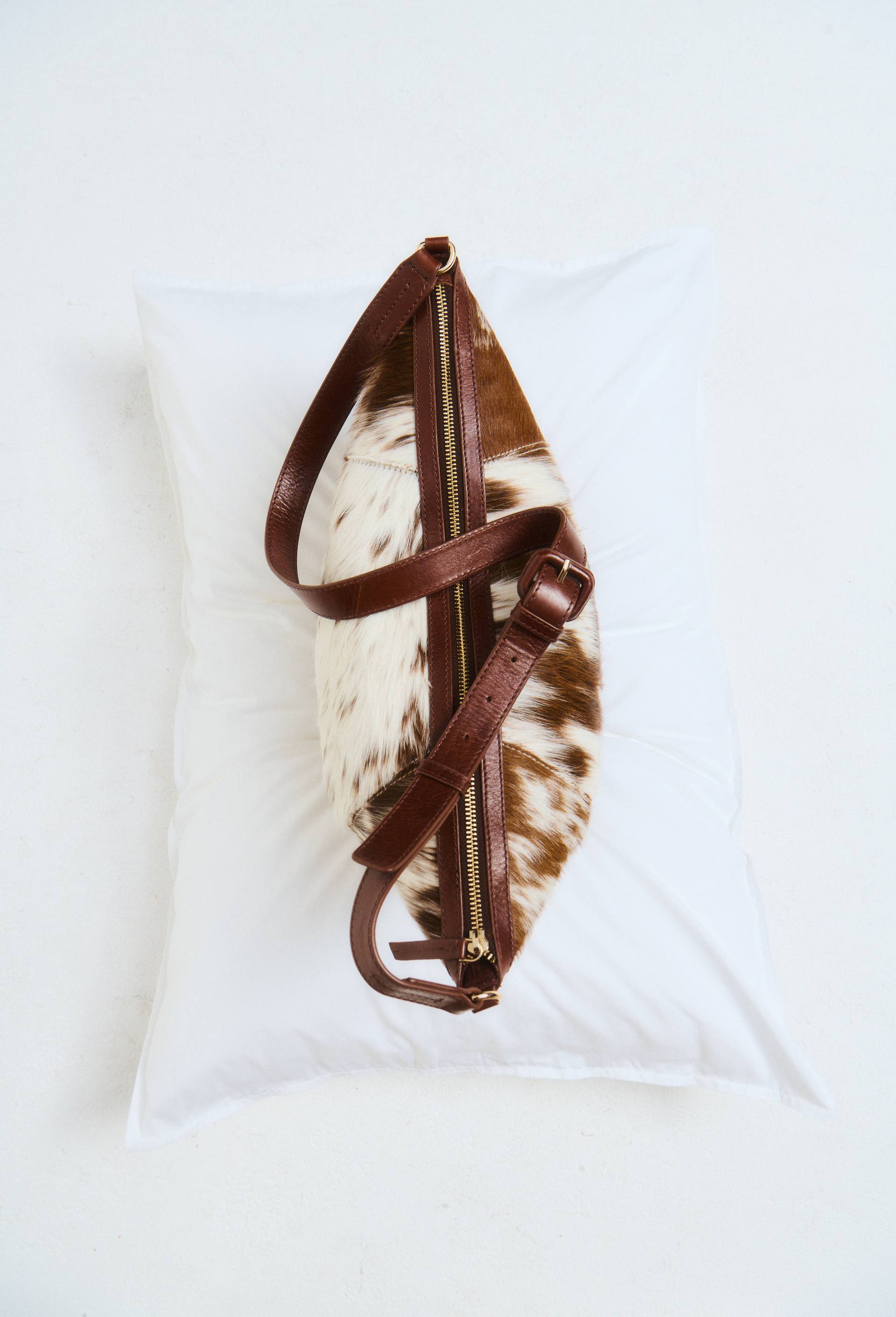 Sac porté travers en cuir ECRU pour femme MONOPRIX PREMIUM