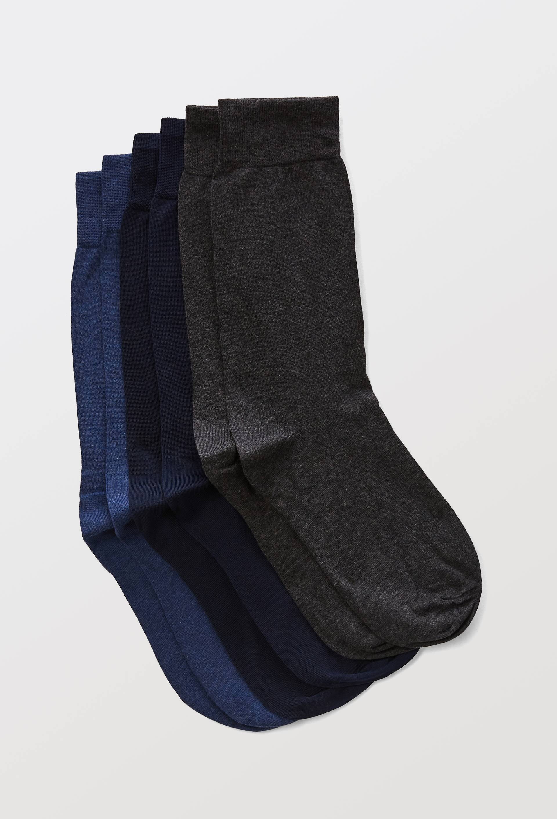 Lot de 3 chaussettes en fil d'&eacute;cosse, Bleu fonc&eacute;, large image number 0